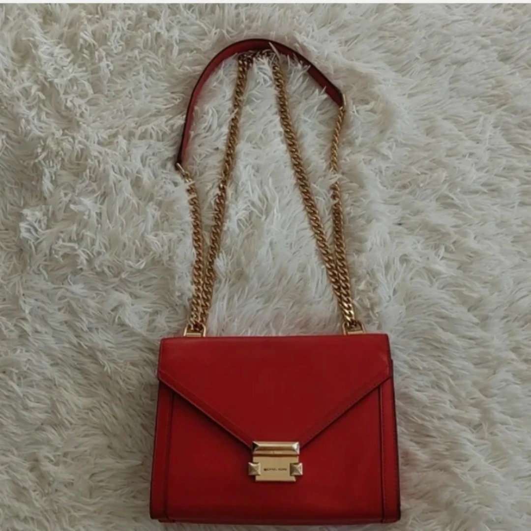 Michael Kors Red Leather Bag