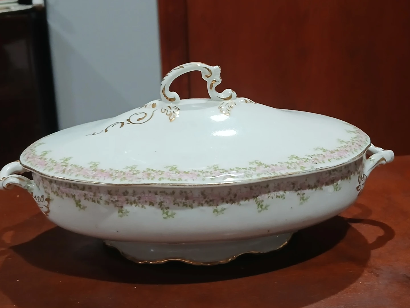 Vintage Oval Tureen with Lid Floral Design