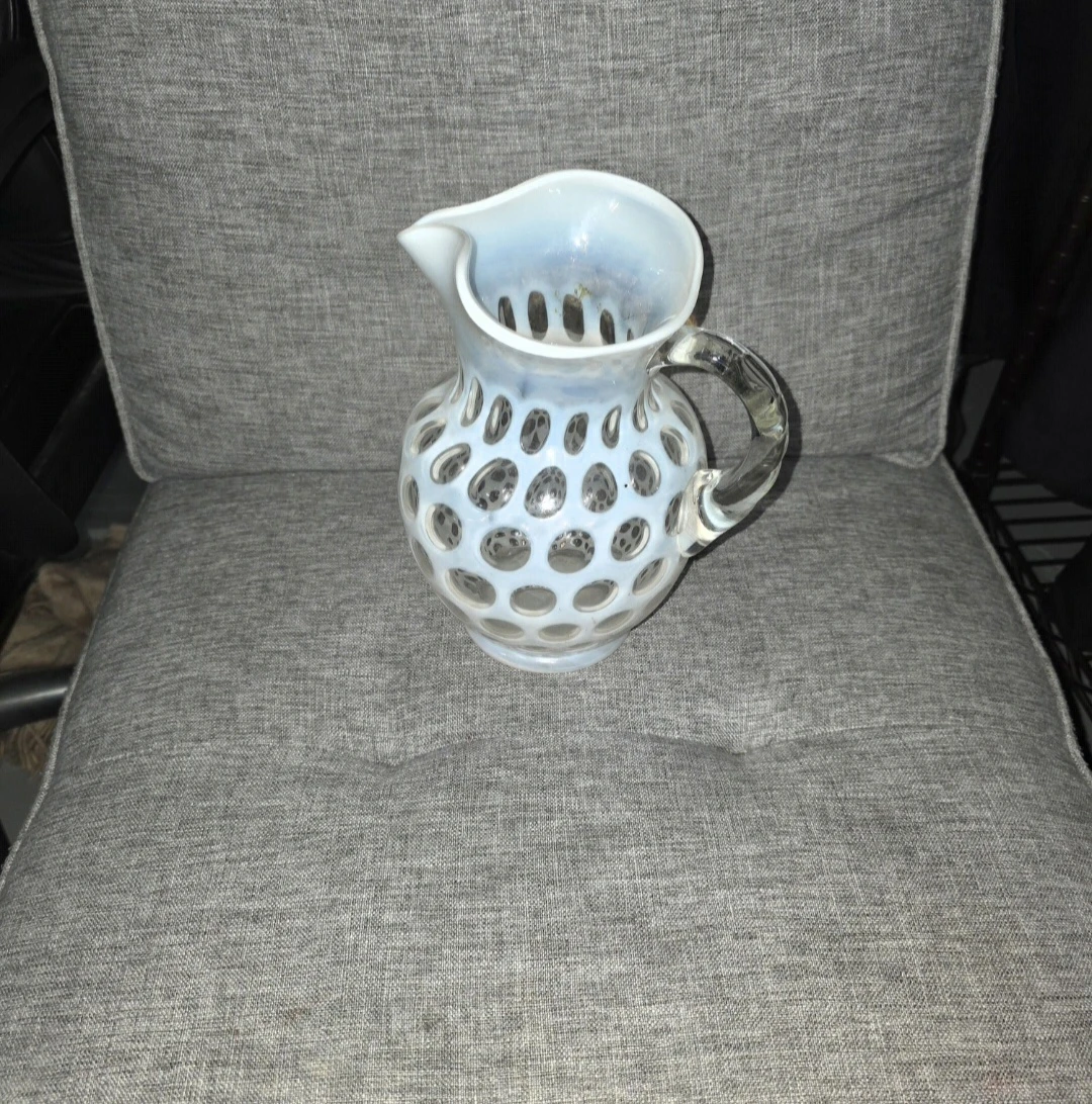 Opaline Glass Pitcher with Cutout Pattern - photo 2