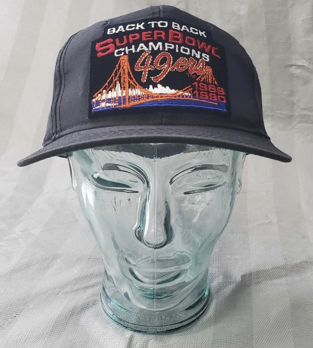 VTG San Francisco 49ers back 2 back superbowl hat & programs