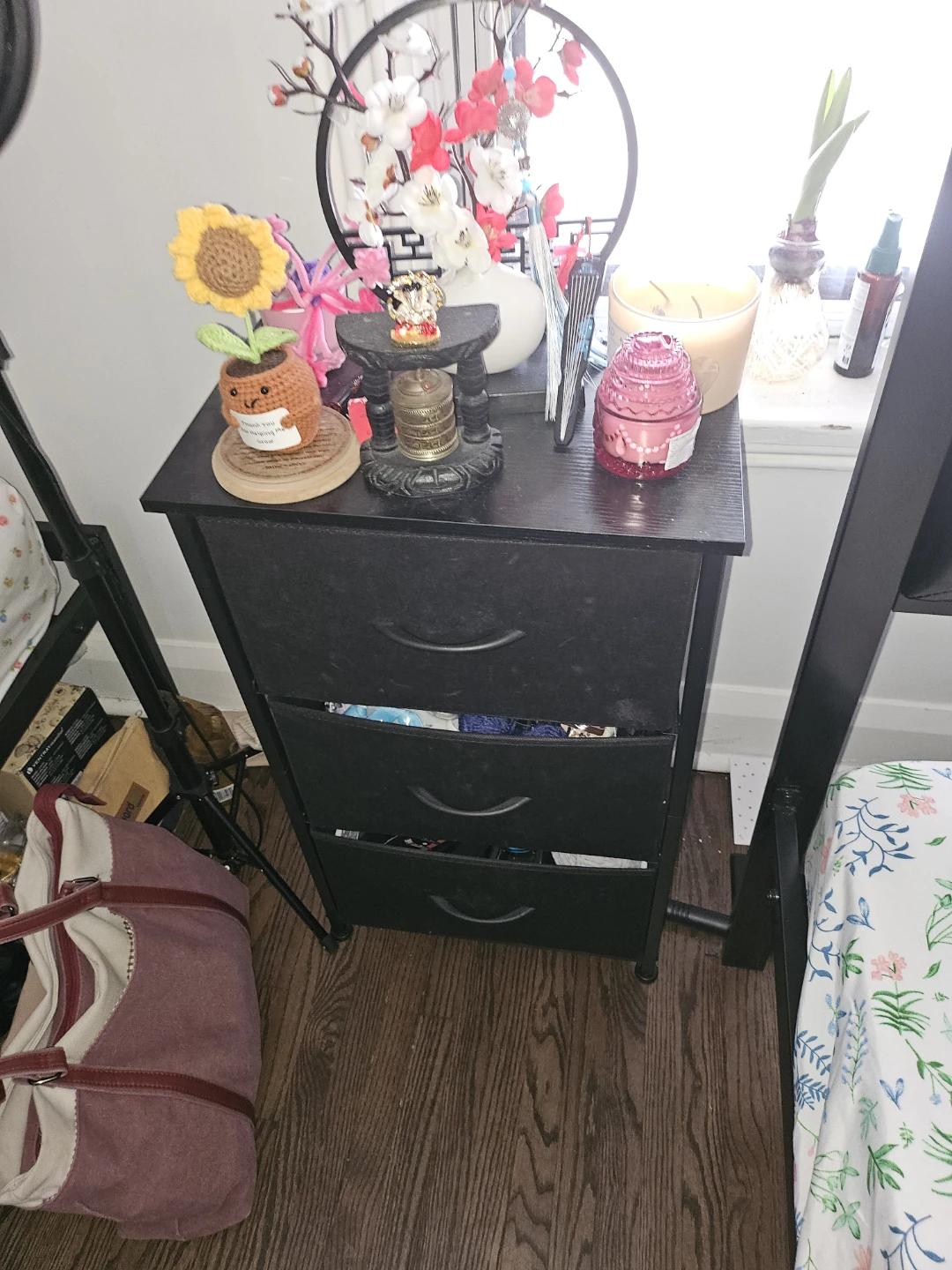 Black 3-Drawer Fabric Storage Unit - photo 5