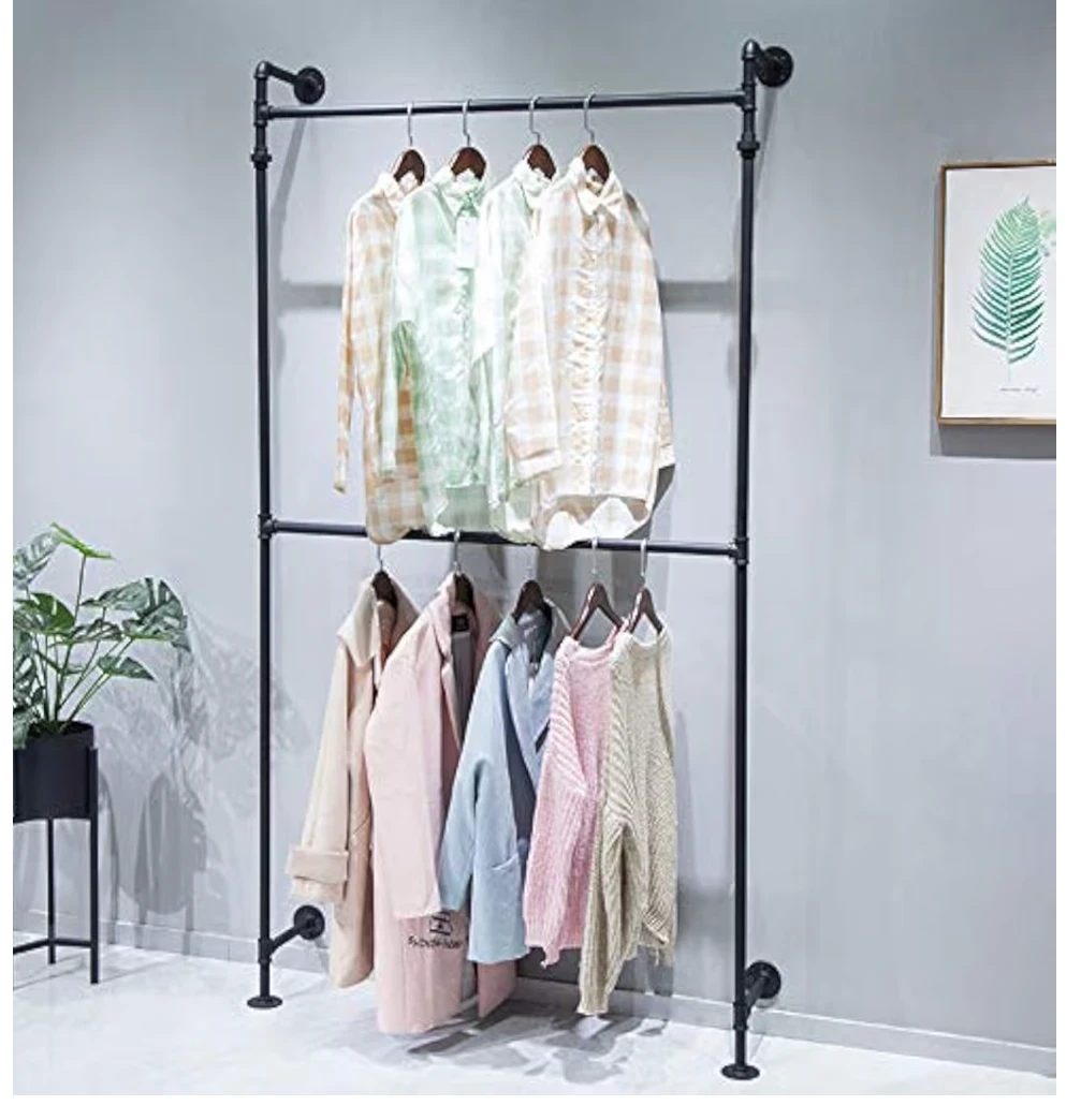 Industrial Pipe Garment Rack - Black