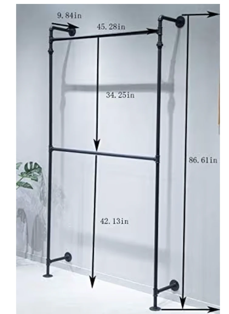 Industrial Pipe Garment Rack - Black - photo 2