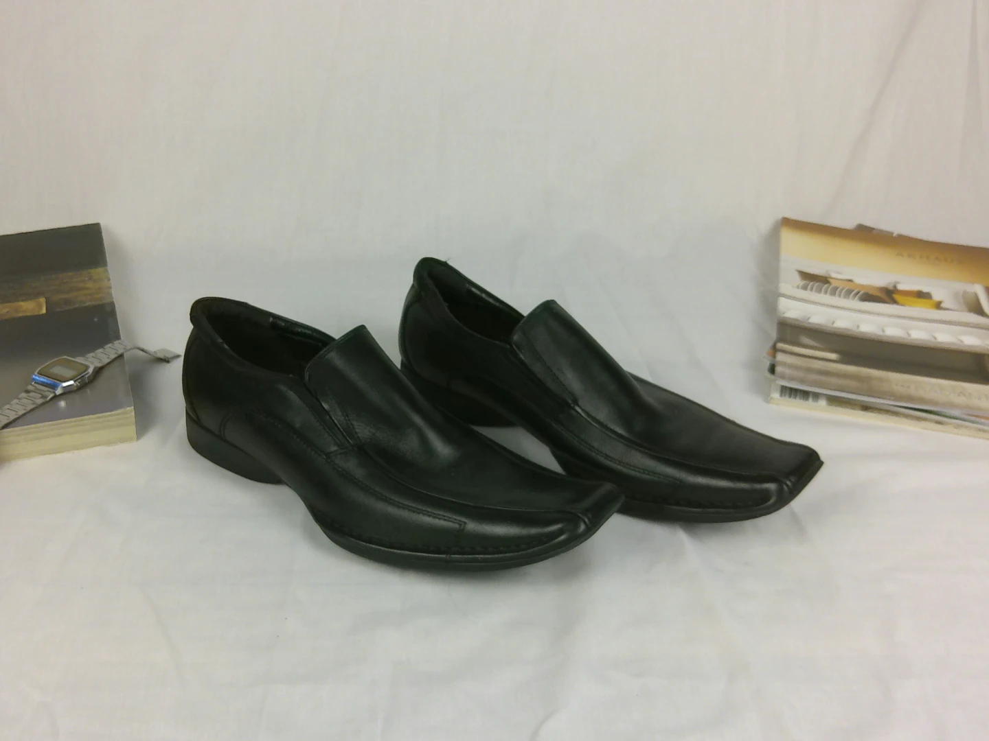 Aldo Men’s Black Leather Slip on Dress Shoes - photo 2