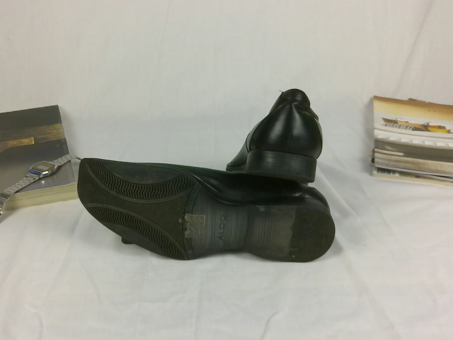 Aldo Men’s Black Leather Slip on Dress Shoes - photo 3