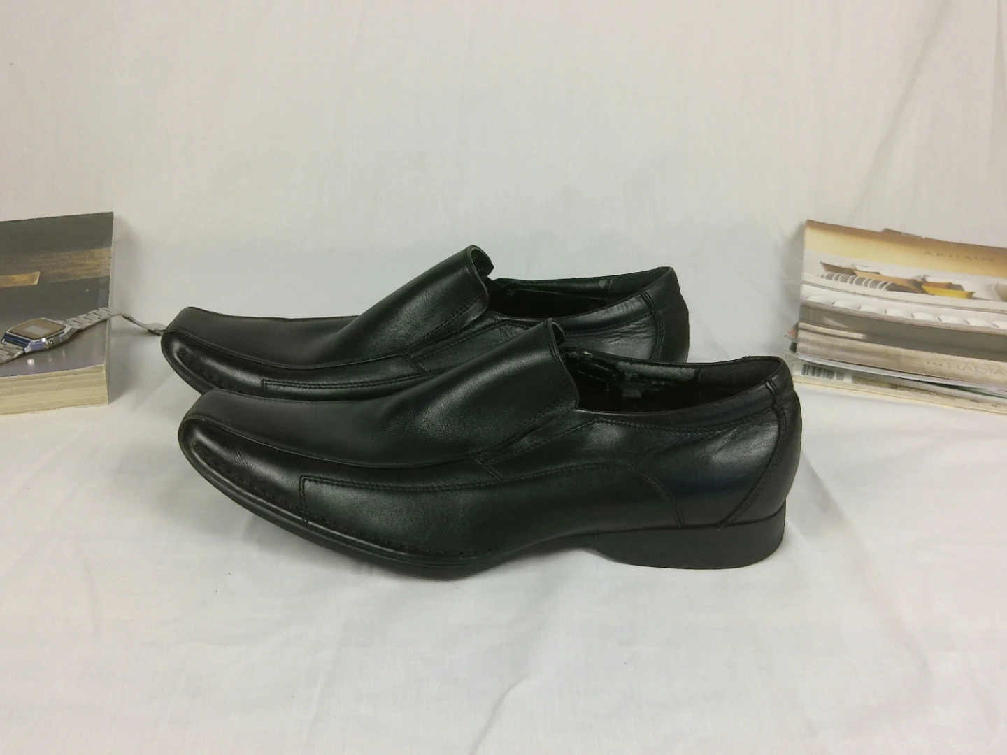 Aldo Men’s Black Leather Slip on Dress Shoes - photo 4