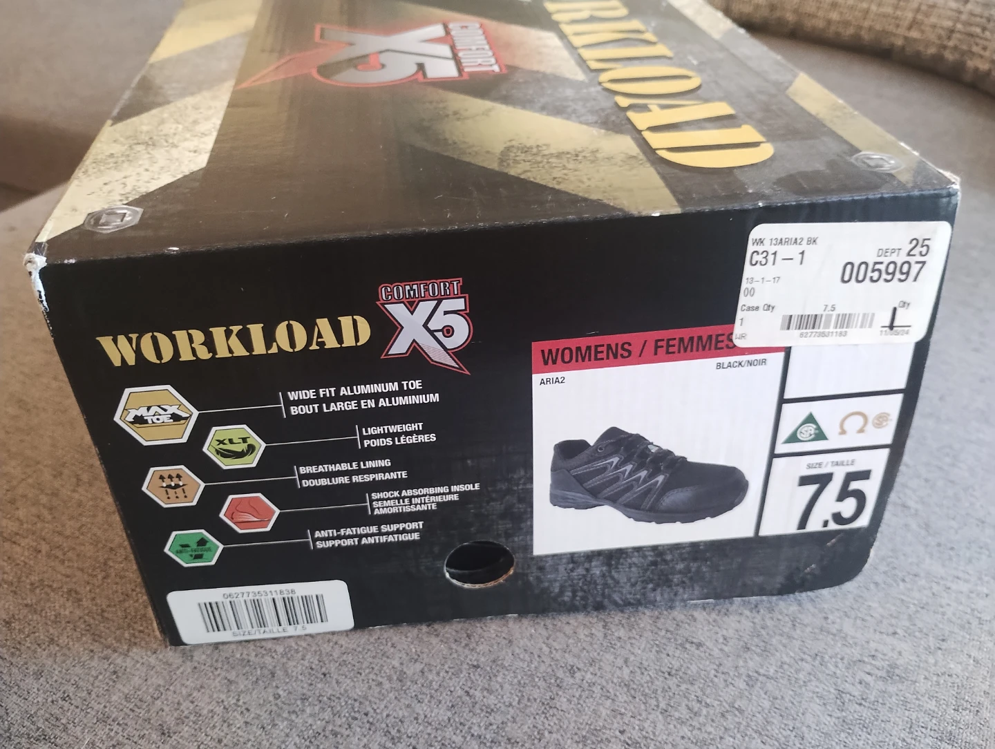 Workload X5 ARIA2 Women's Black Work Shoes Size 7.5 - photo 2