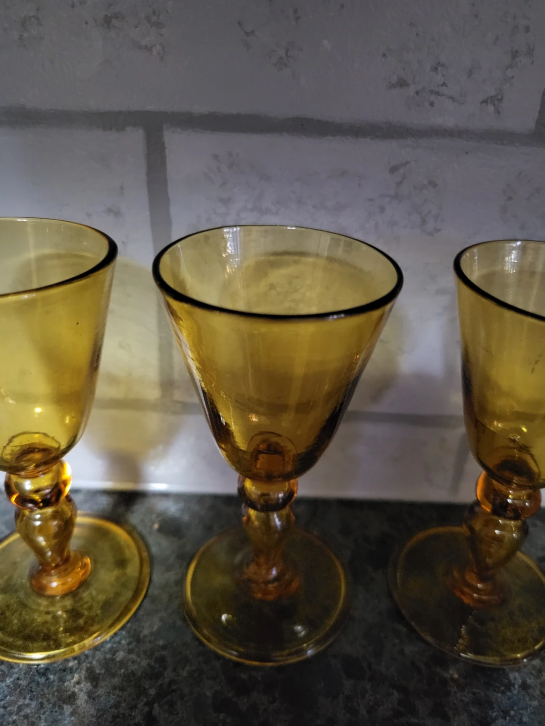 Vintage Amber Liquor Glass  - Set of 3 - photo 2