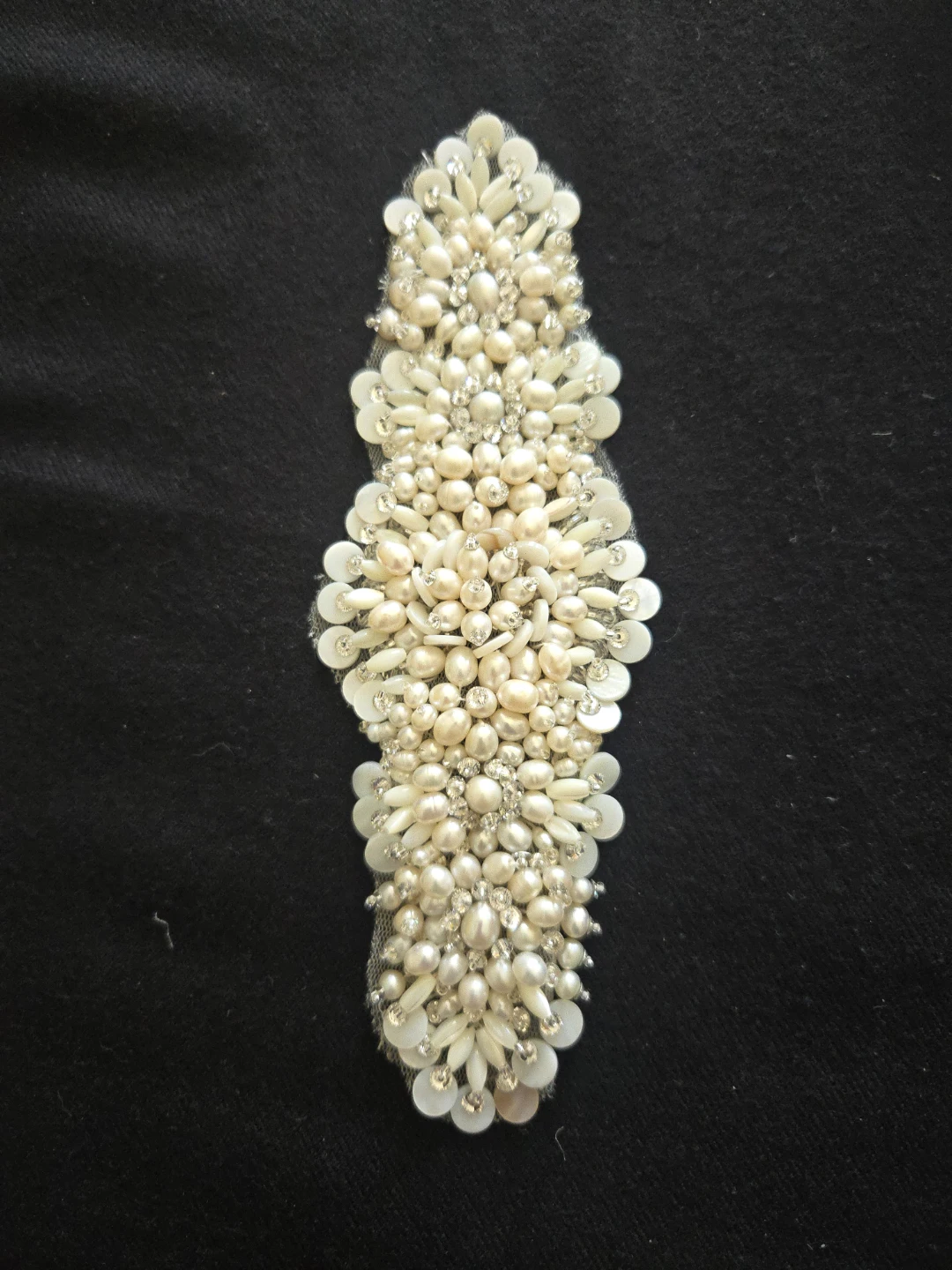 Pearl and Rhinestone Embellishment Applique