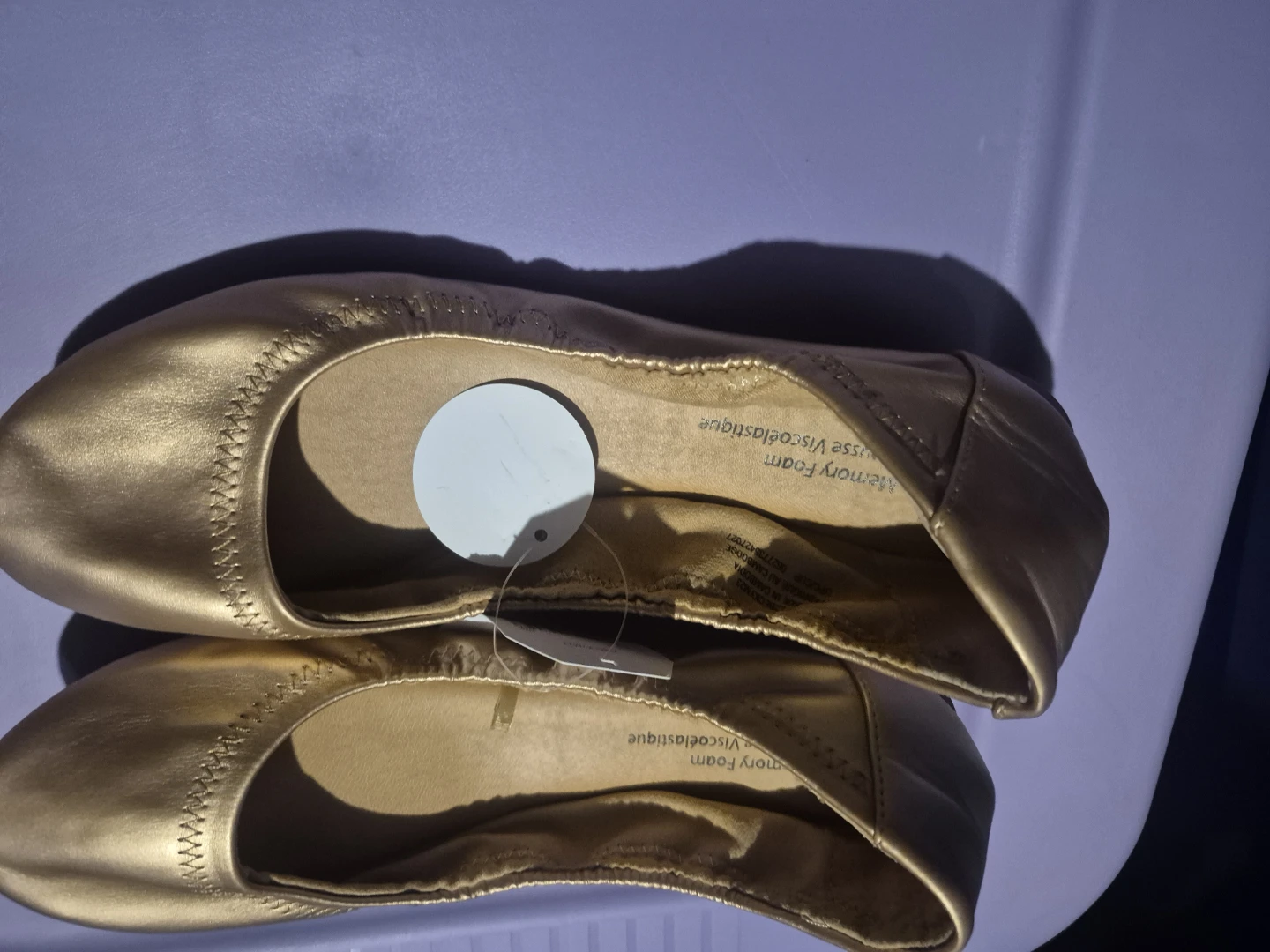 Time and Tru Women's Gold Ballet Flats Size 8