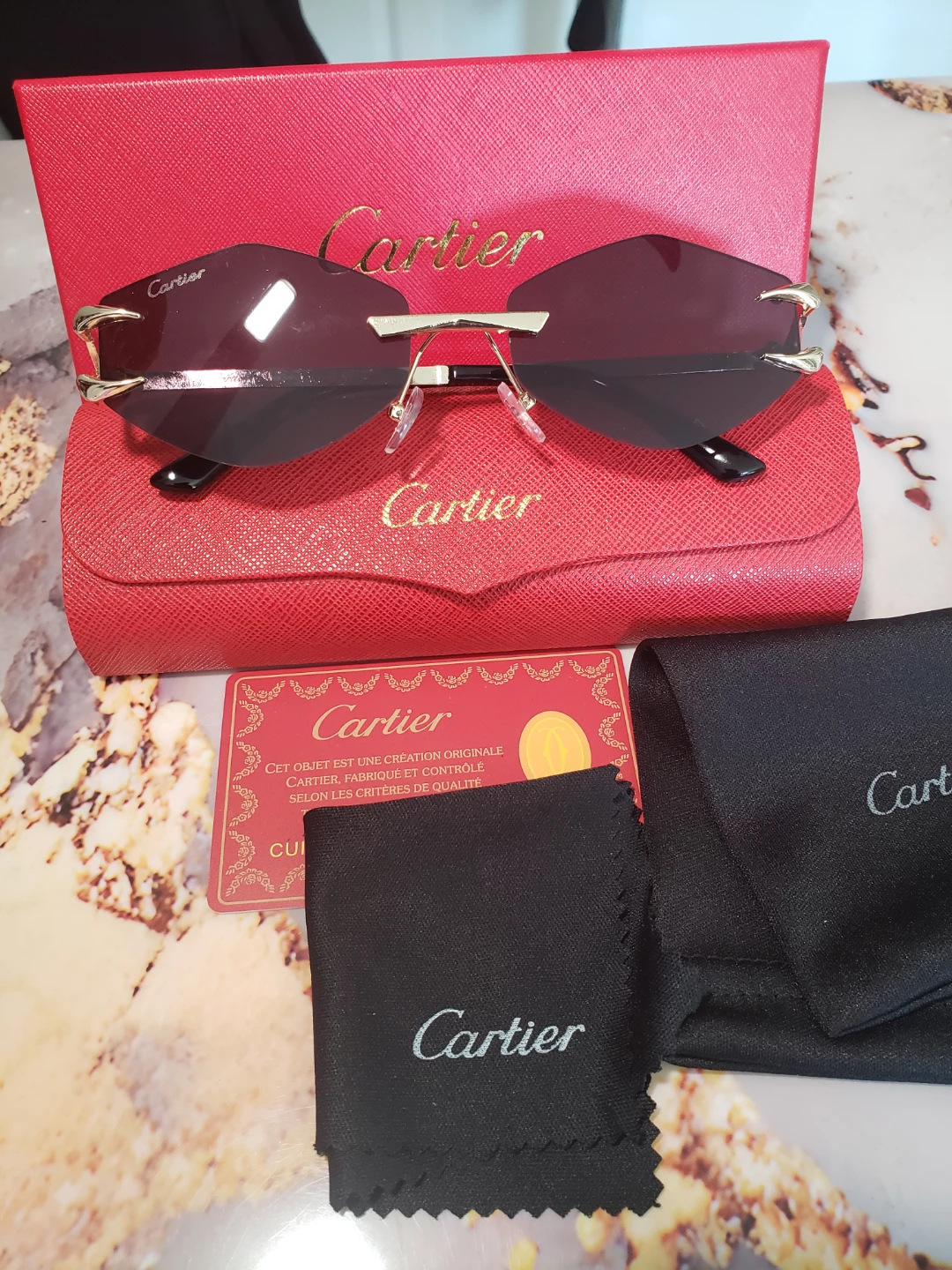 Cartier Rimless Sunglasses with Red Case - photo 2