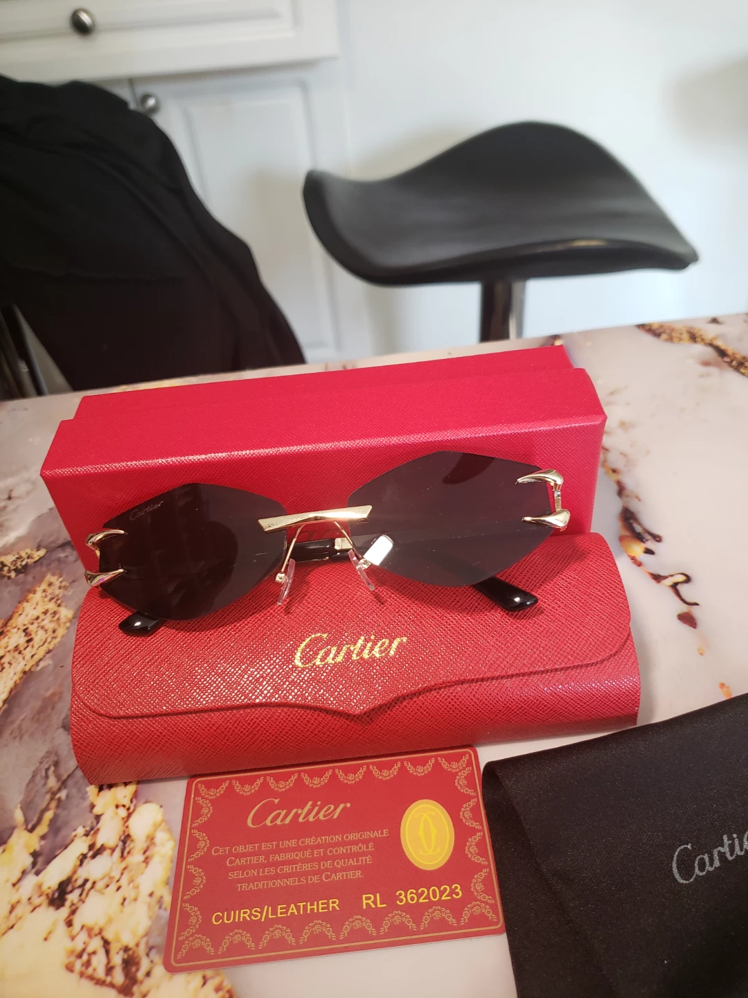 Cartier Rimless Sunglasses with Red Case - photo 4