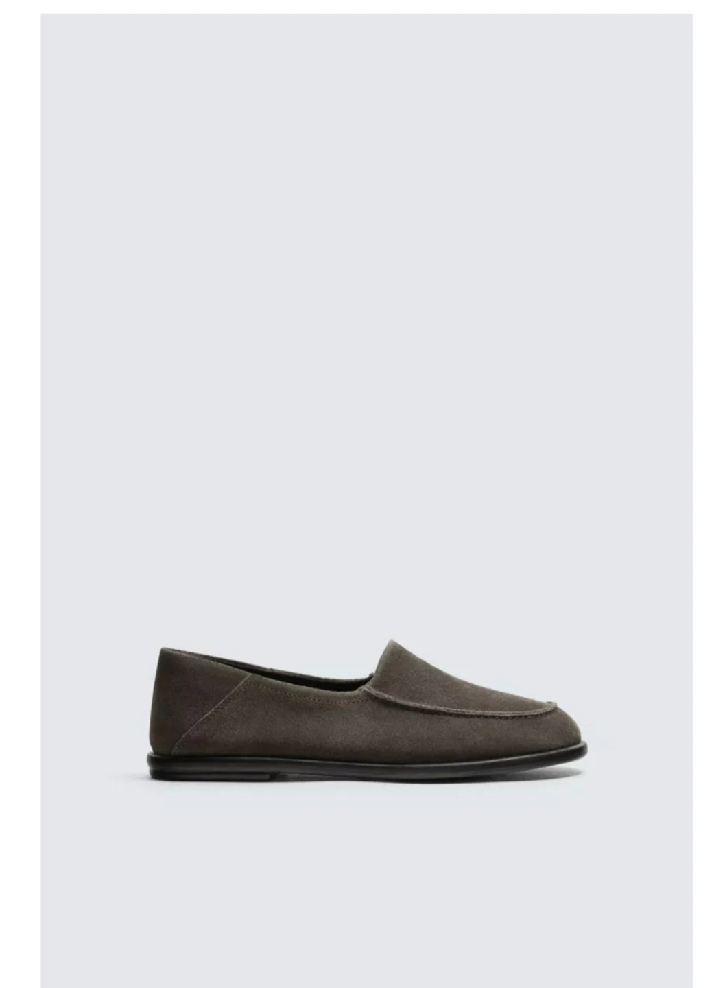 Zara Man Taupe Grey Suede Leather Loafers - photo 2