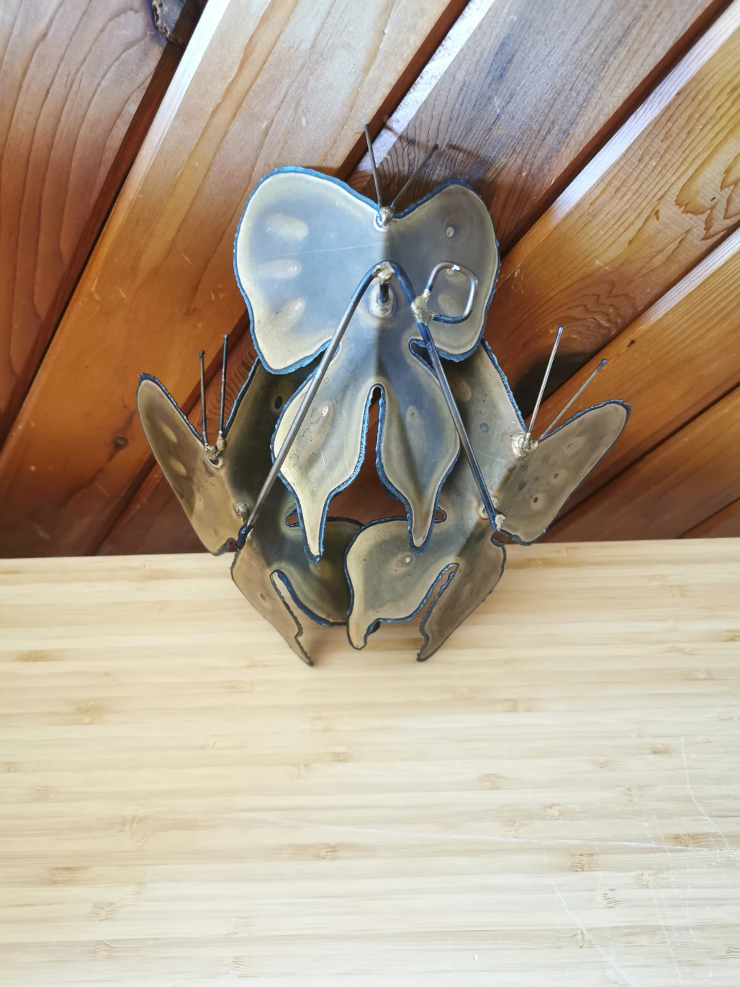 Vintage MCM Brass Copper Butterfly Wall Art Sculpture - photo 4