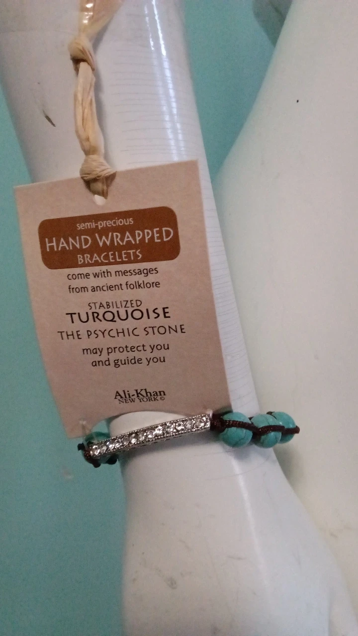 Ali-Khan New York Hand Wrapped Turquoise Bracelet