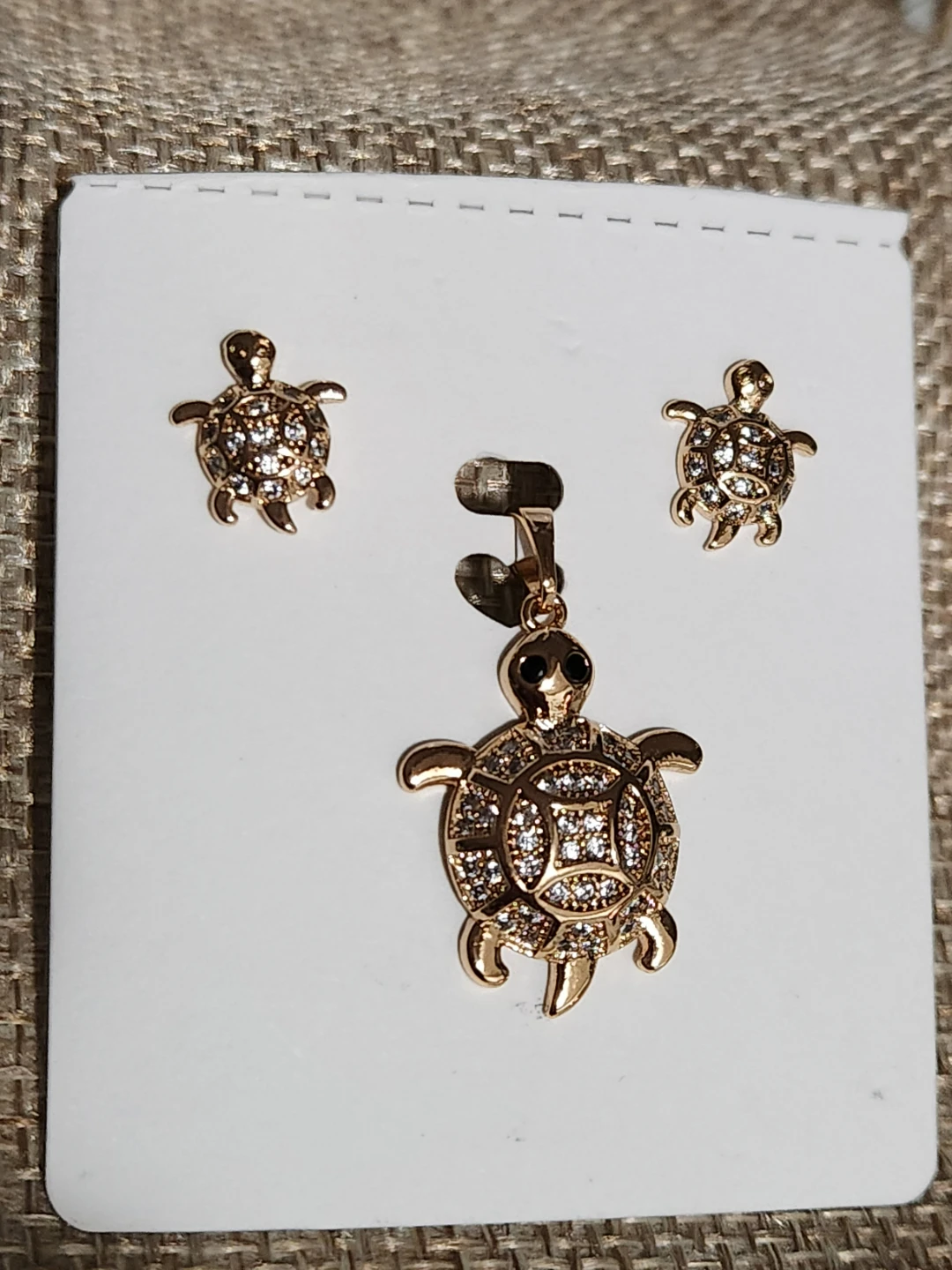 Turtle Pendant Necklace and Earring Set