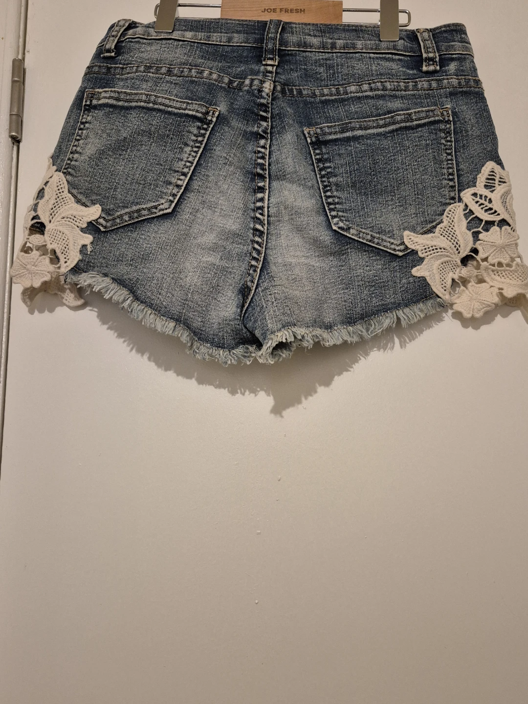 Blu Ruby's Denim Shorts with Lace Inset - Size 27 - photo 2