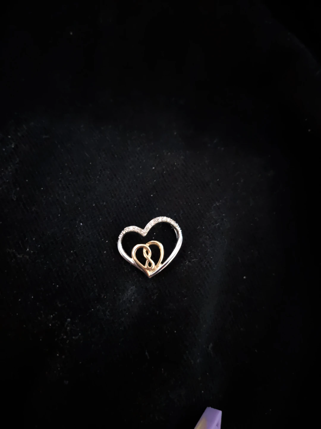 Double Heart Pendant with Infinity Symbol