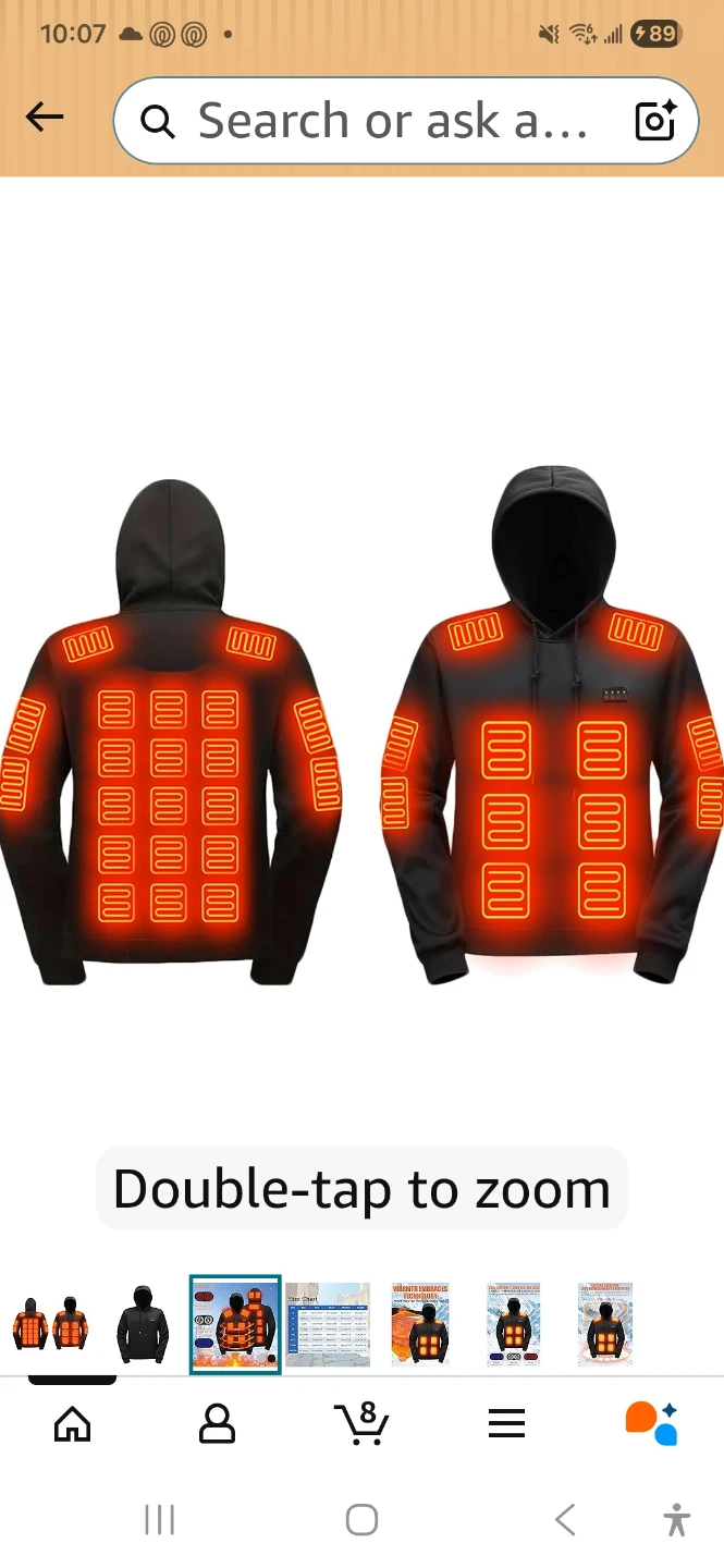 Black Heated Hoodie with Dual Zone Heating