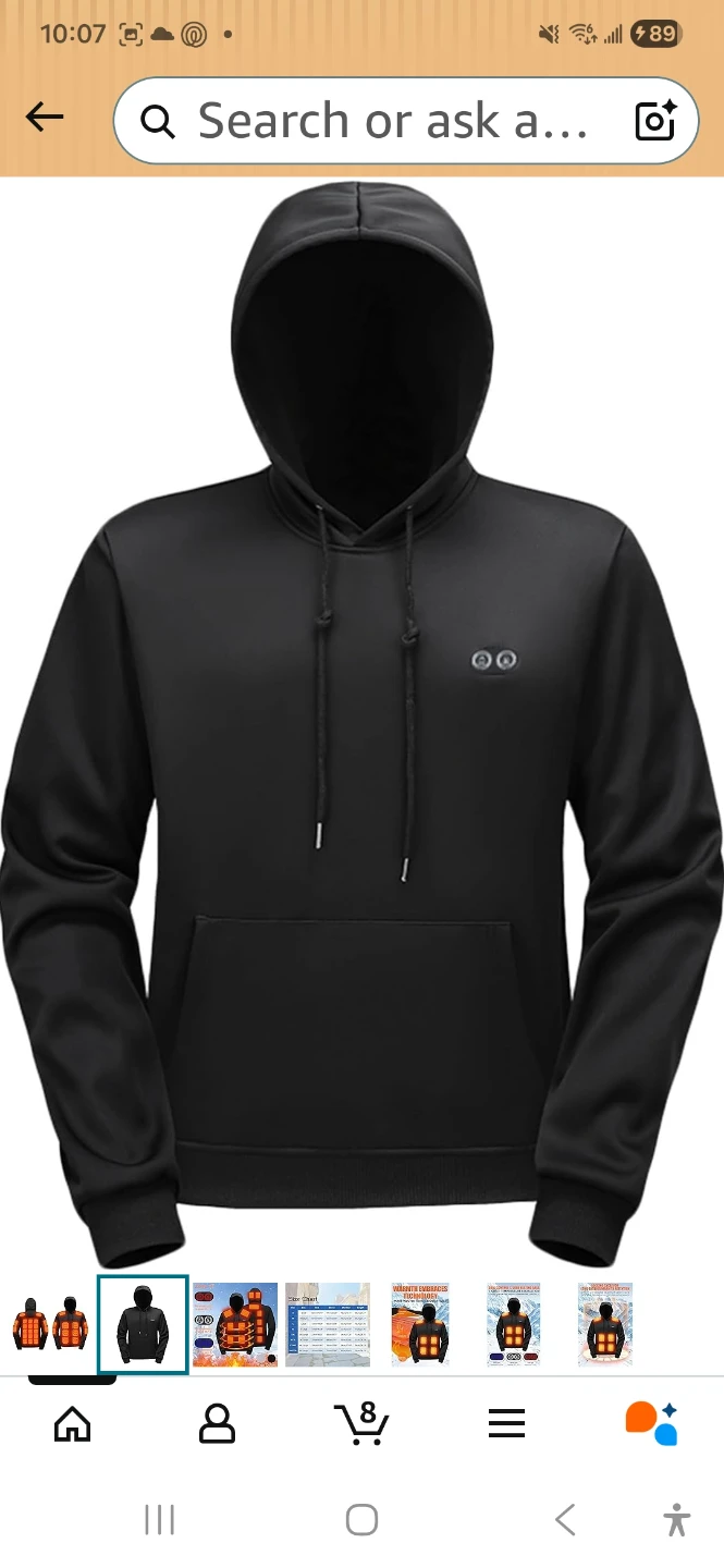 Black Heated Hoodie with Dual Zone Heating - photo 2