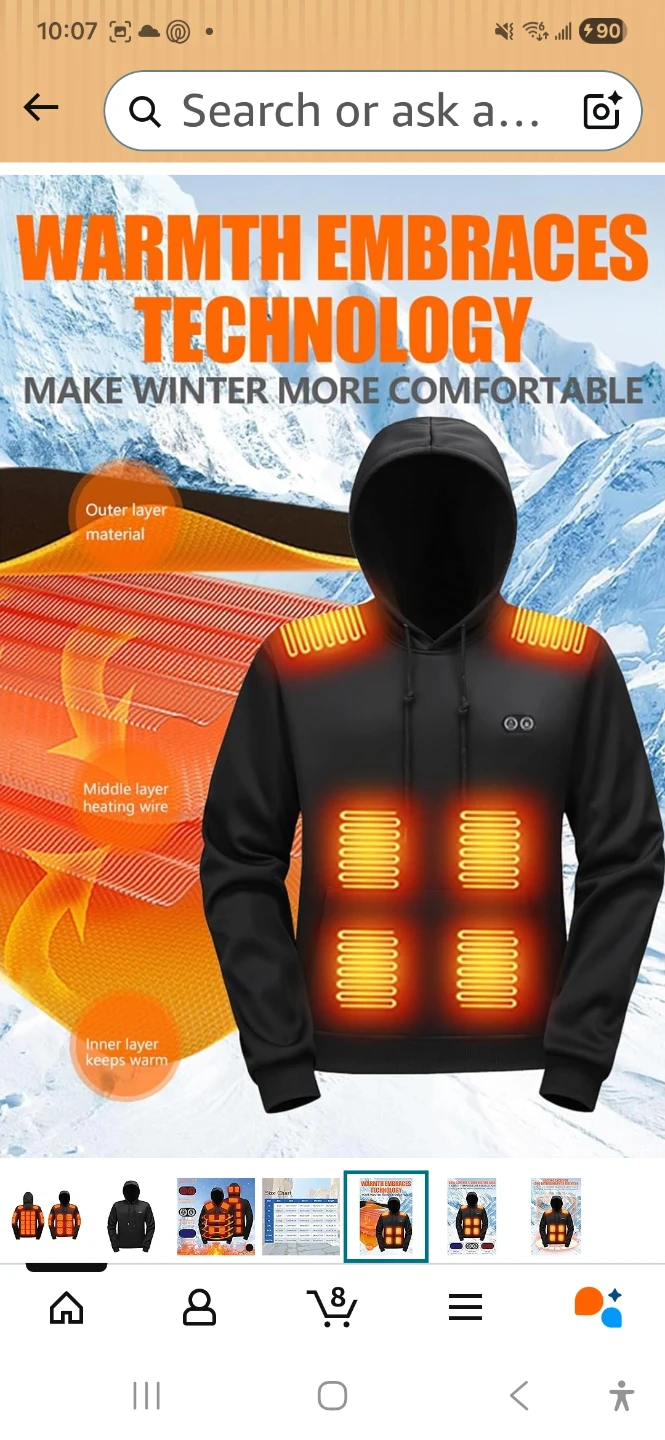 Black Heated Hoodie with Dual Zone Heating - photo 3