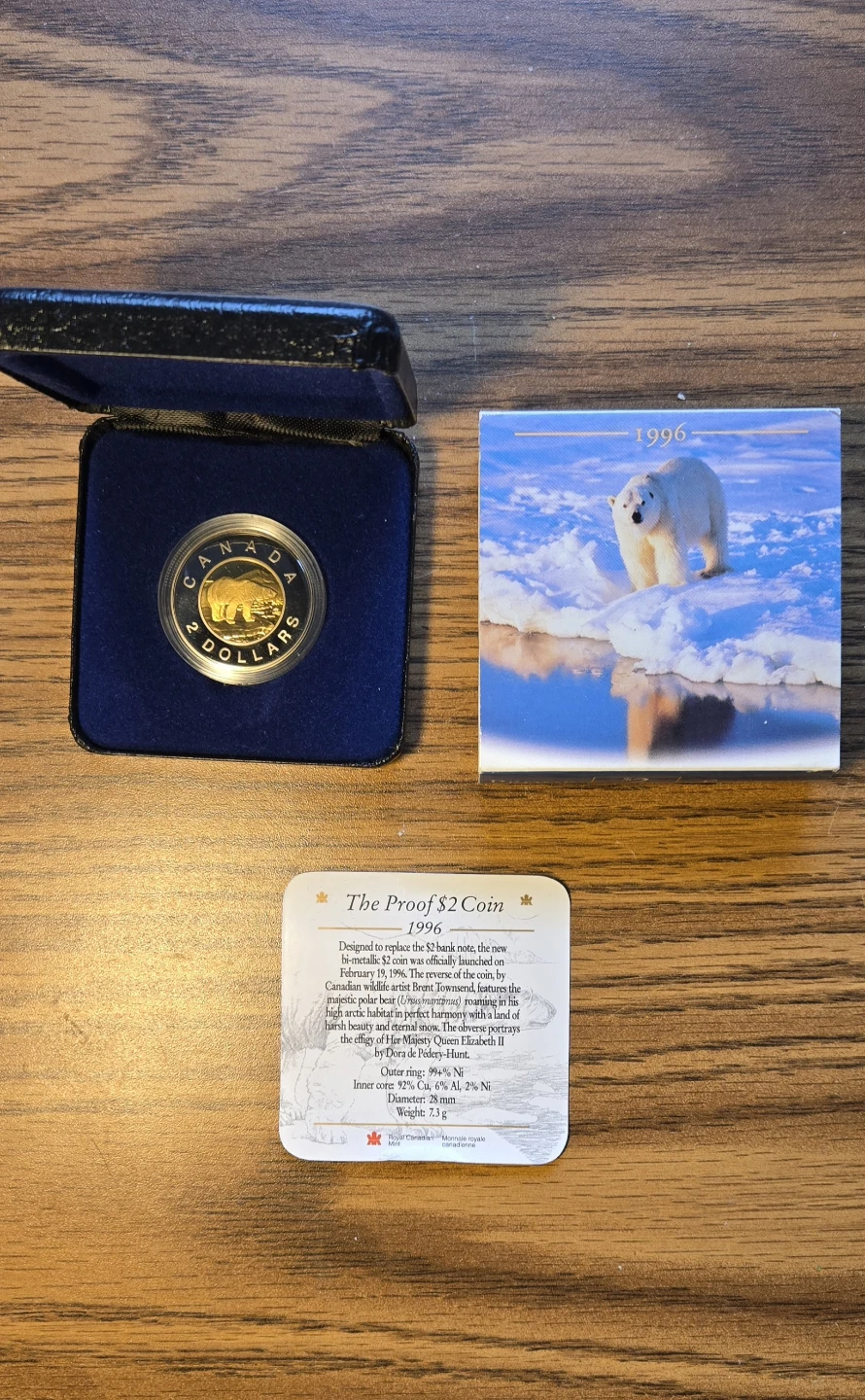 1996 Canada Proof $2 Coin - Polar Bear