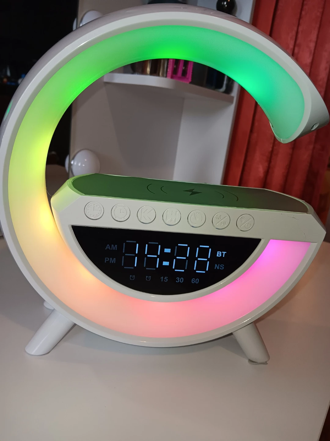 BT-3401 LED Wireless Charging Speaker Lamp Clock - photo 3