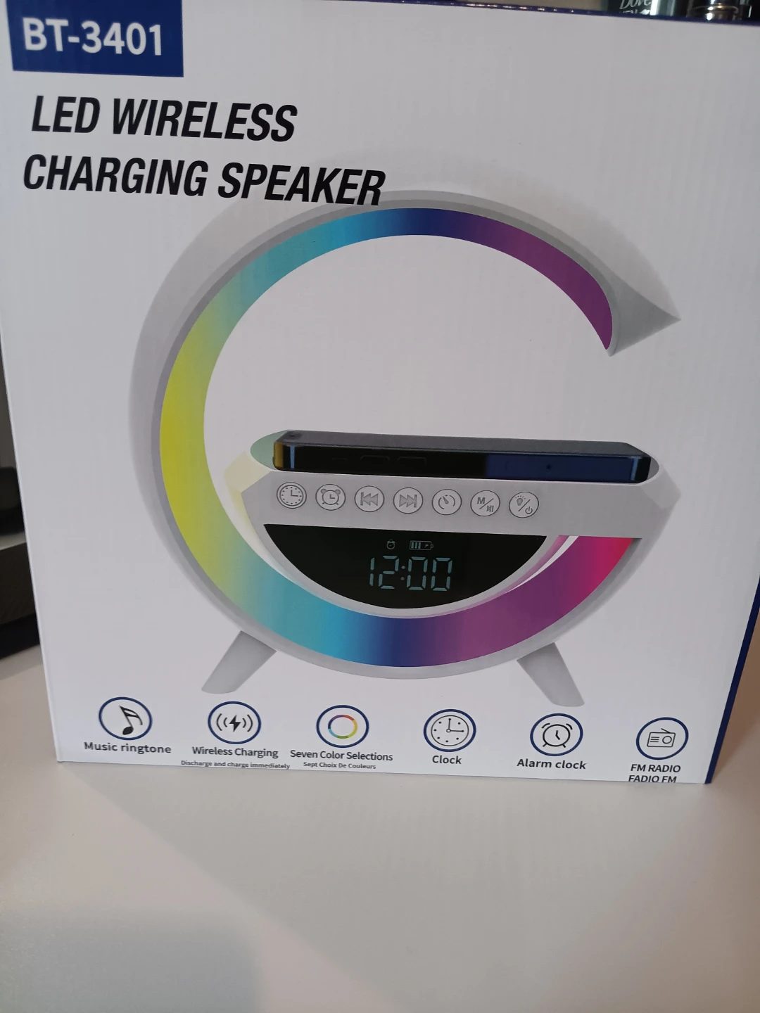 BT-3401 LED Wireless Charging Speaker Lamp Clock - photo 4