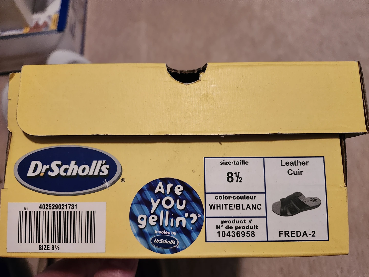 Dr. Scholl's Freda-2 Sandals Size 8.5 White Leather