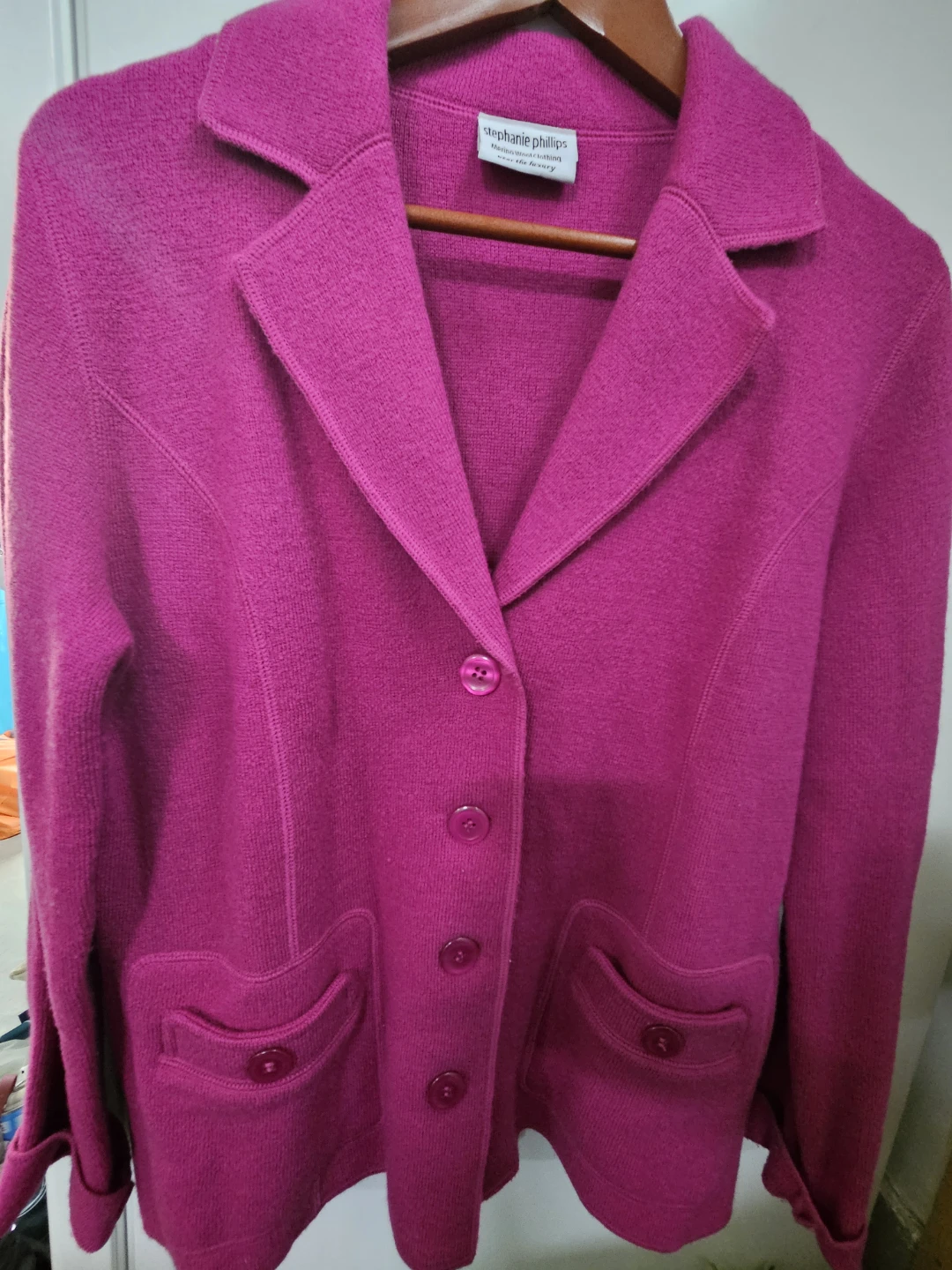 Stephanie Phillips Pink Merino Wool Blazer