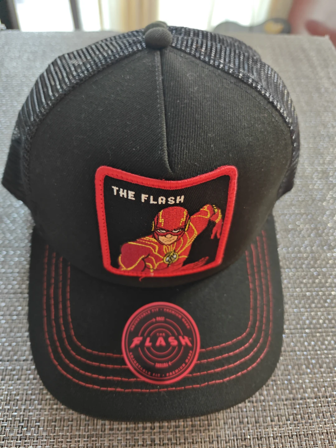 The Flash Trucker Hats - Black and Red