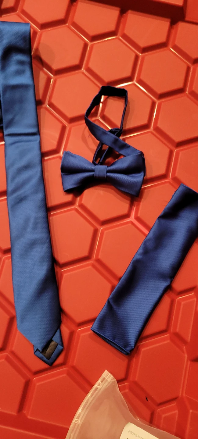 Blue Tie, Bow Tie, and Pocket Square Set