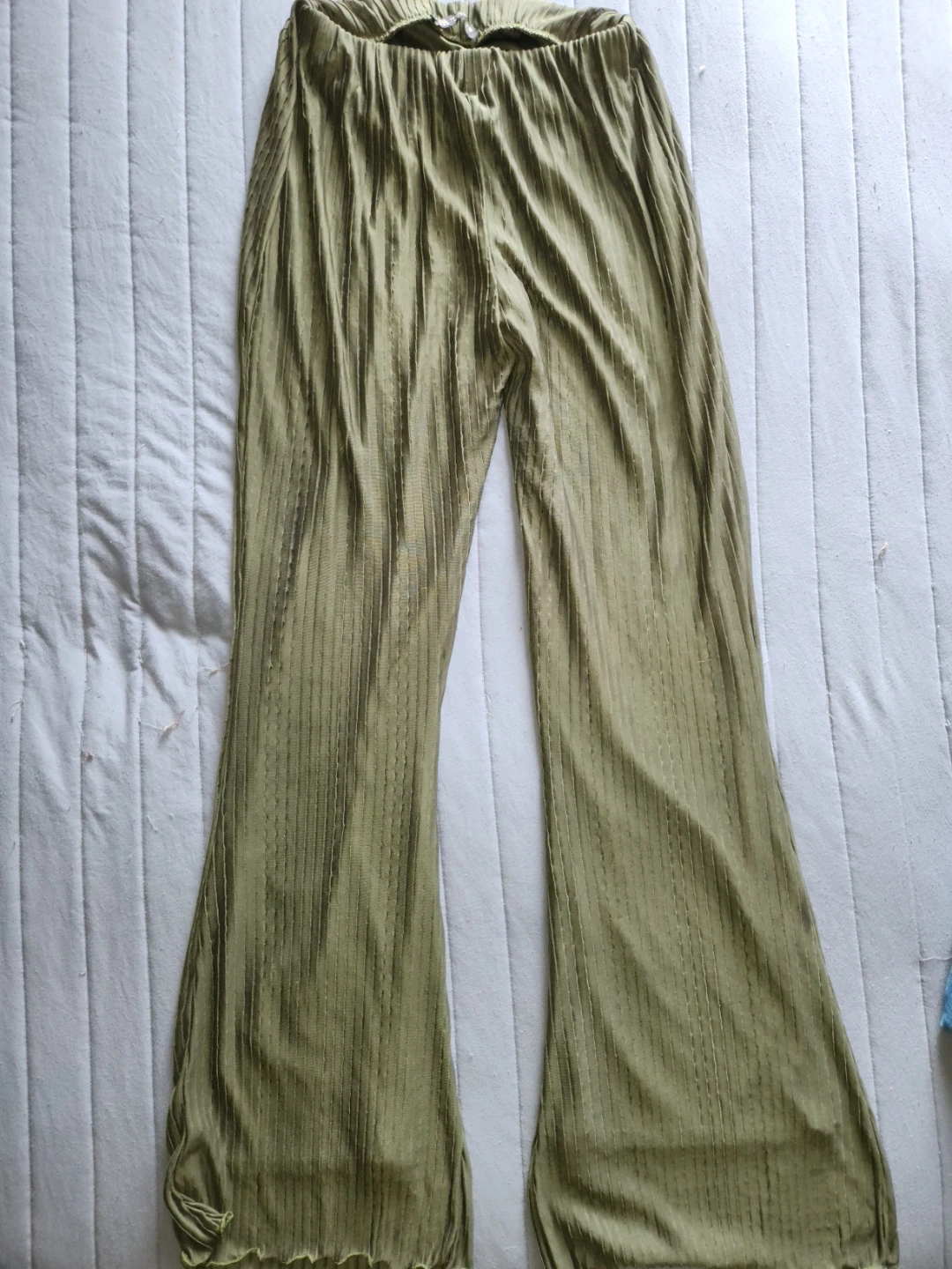 Women's Flare Pants - Green & Tan - photo 2