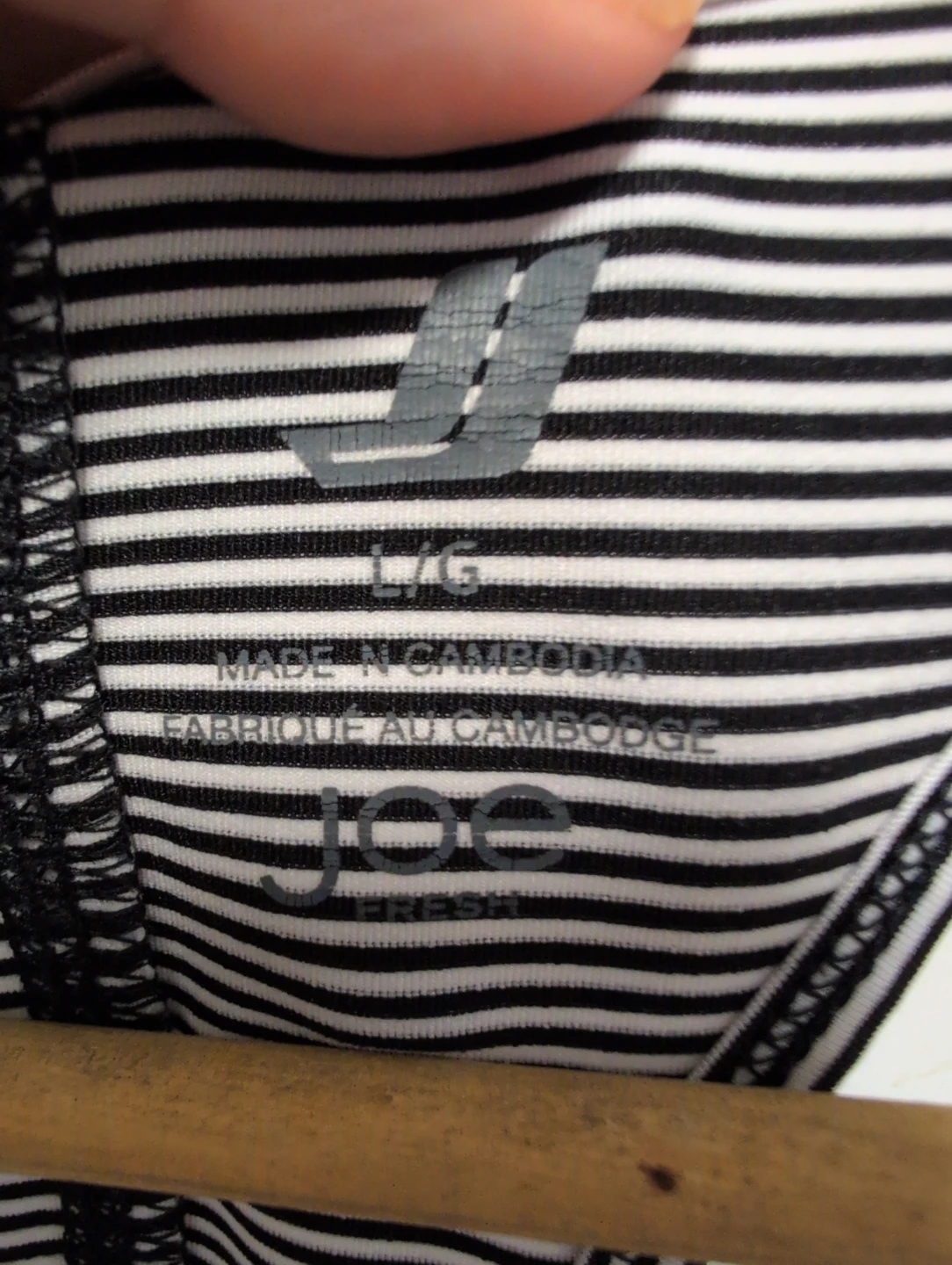 Joe Fresh Black and White Striped Tank Top - Size L/G - photo 4