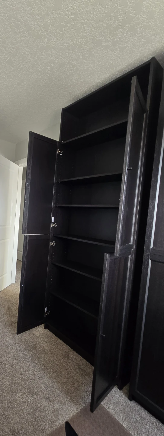 Dark Wood Tall Cabinet with Doors - photo 4