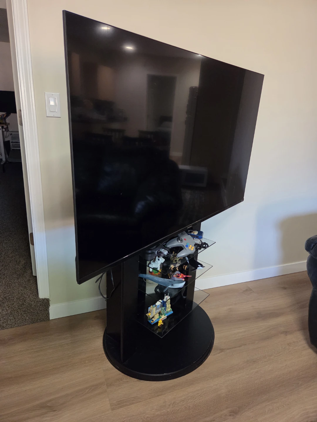 Black TV Stand with Swivel Base - photo 5