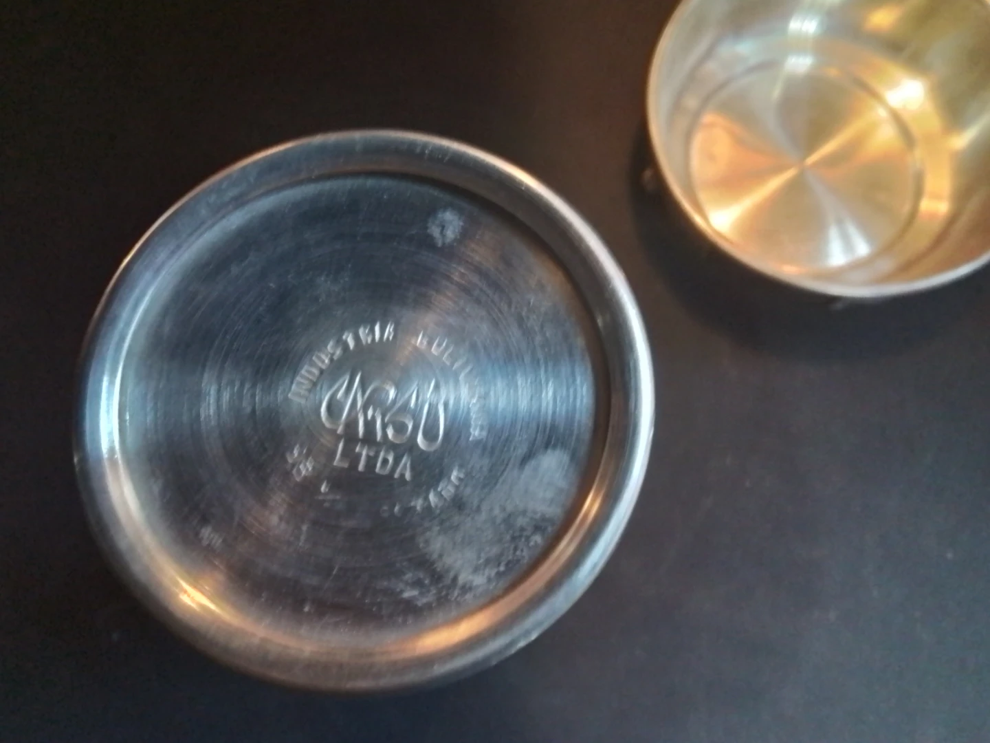 Vintage Carsu Boliviana Pewter Bowl & Cylinder Vase - photo 4