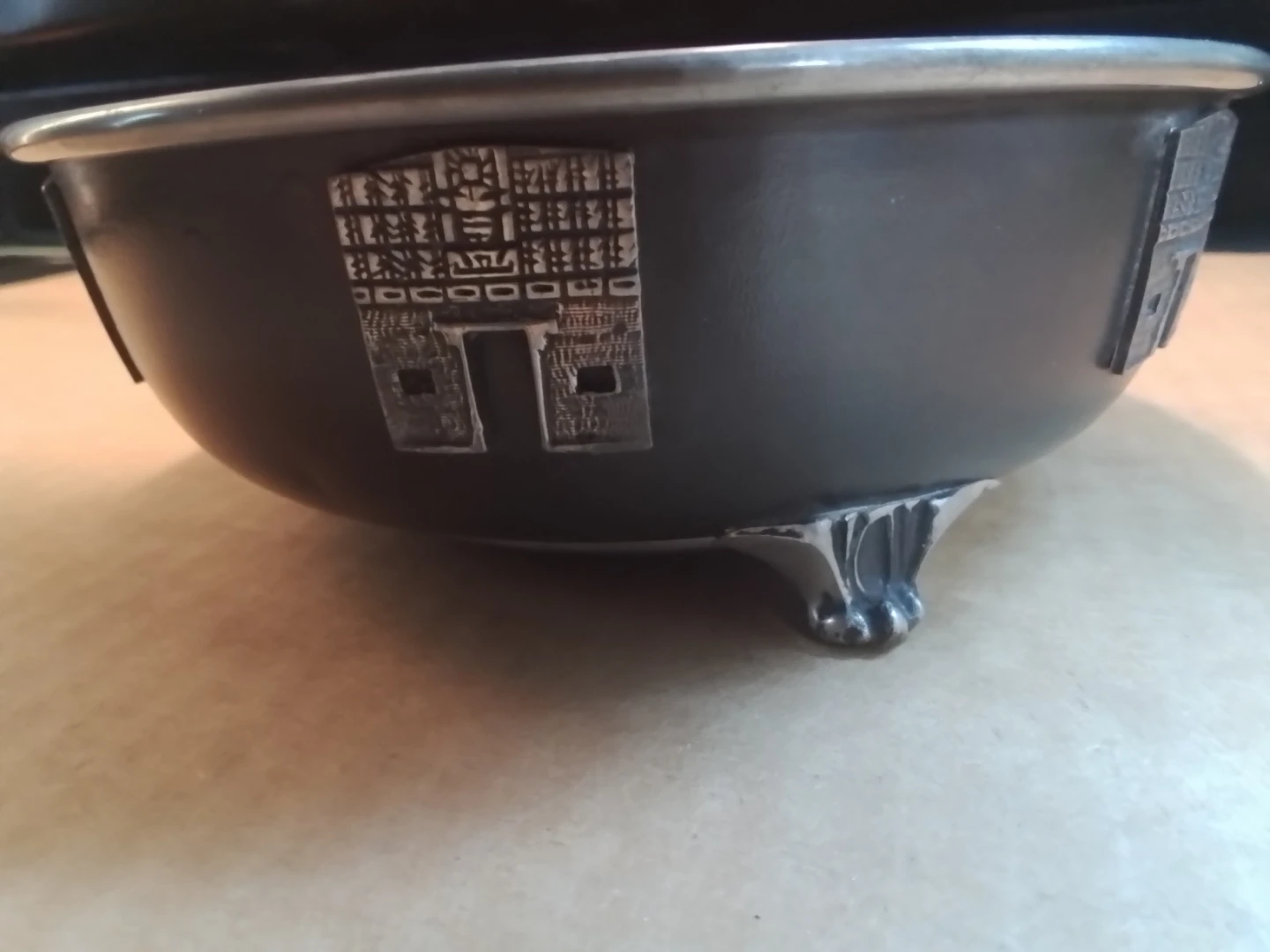 Vintage Carsu Boliviana Pewter Bowl & Cylinder Vase - photo 5