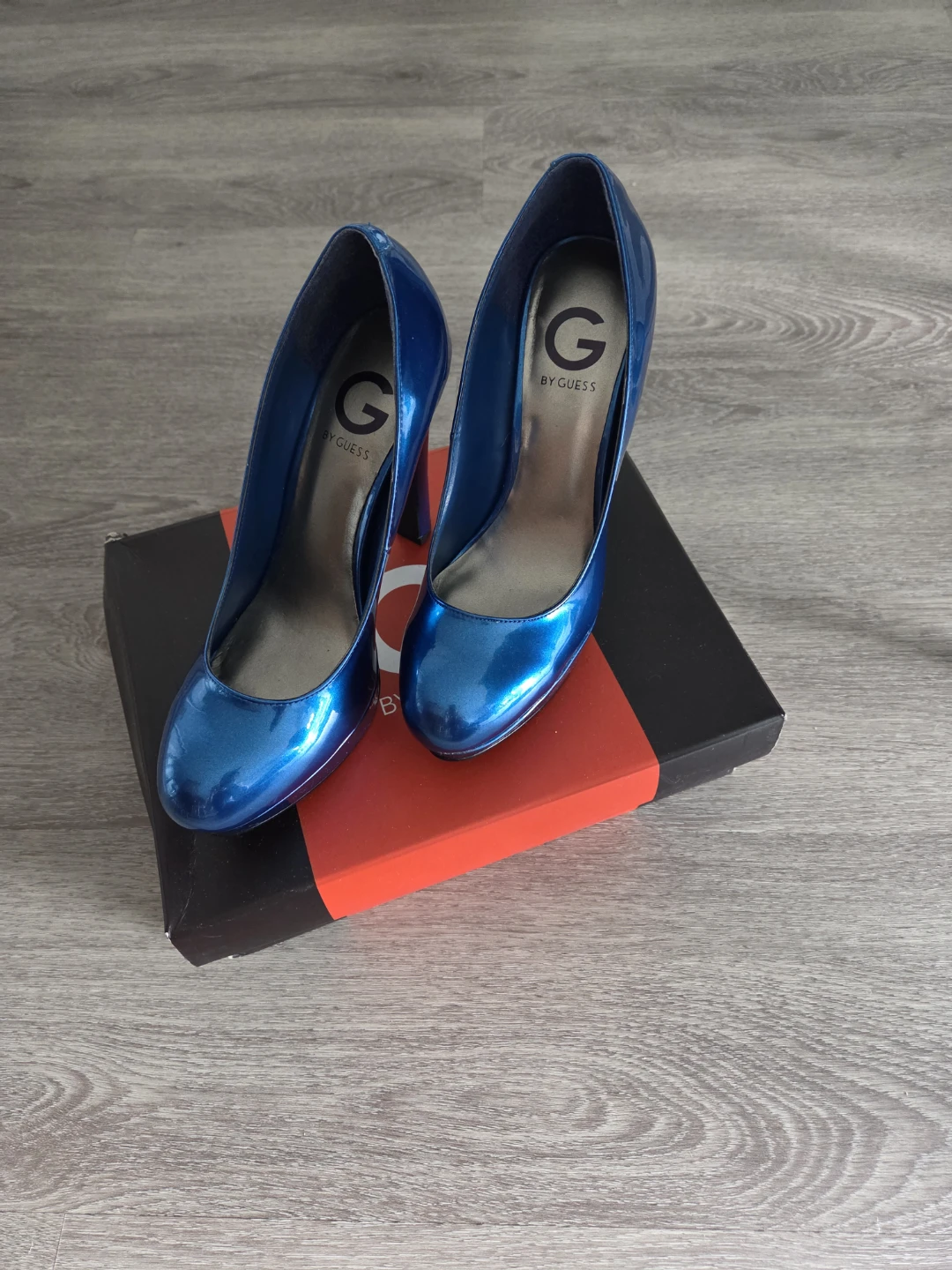 Blue Patent Platform Heels 8.5 - photo 2