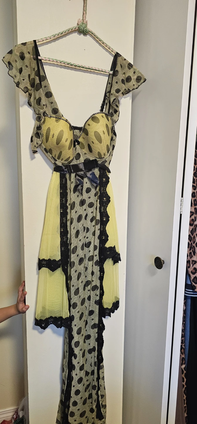 Women's Polka Dot Lingerie Set with Robe
