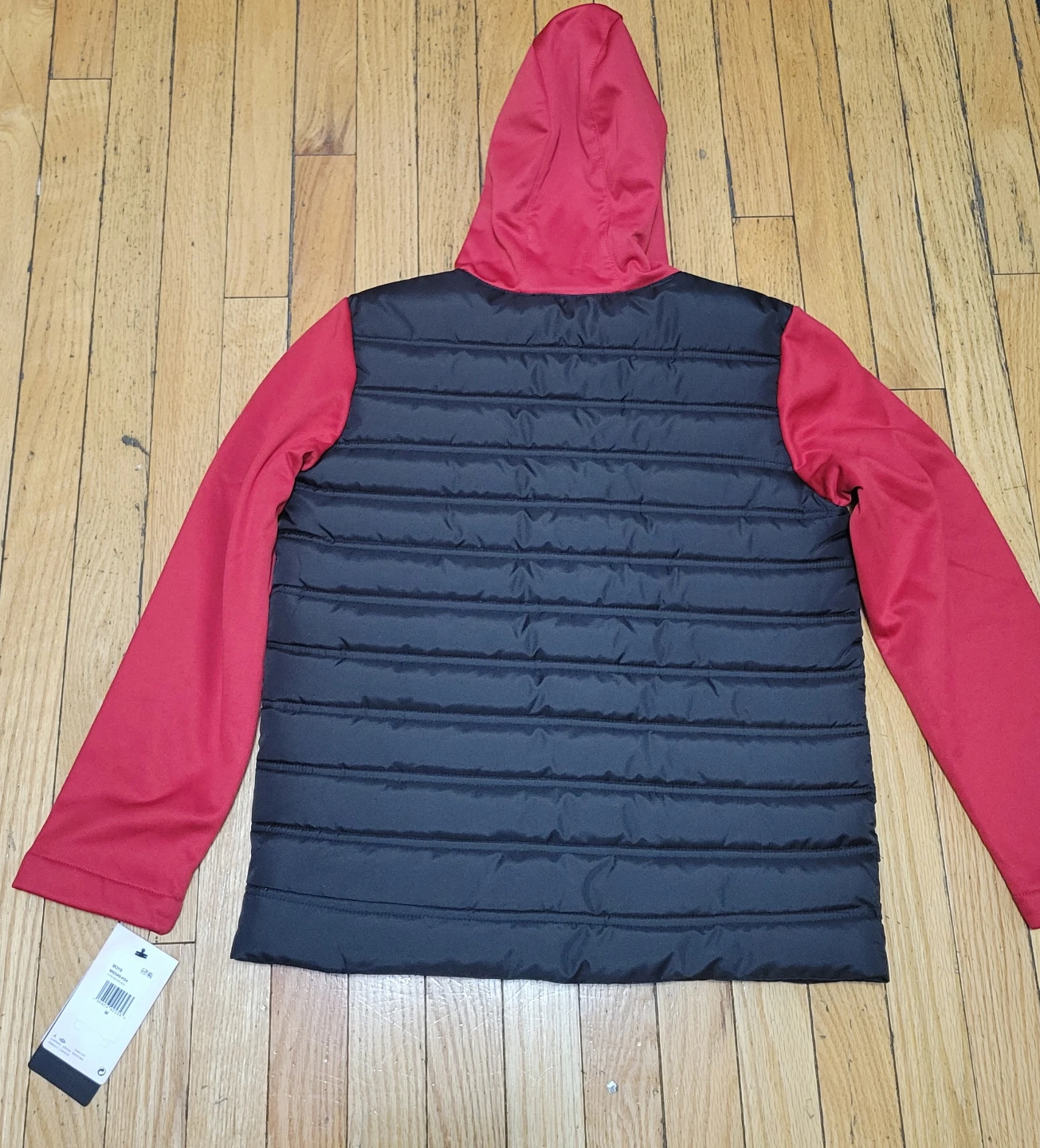 Jordan Boys Puffer Vest with Hooded Jacket Black/Red Size M - photo 3