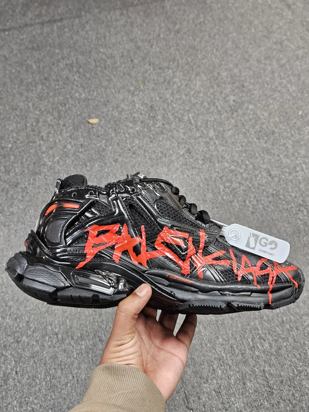 Balenciaga Track Runner Sneakers Black Red Graffiti Size 42 - photo 2
