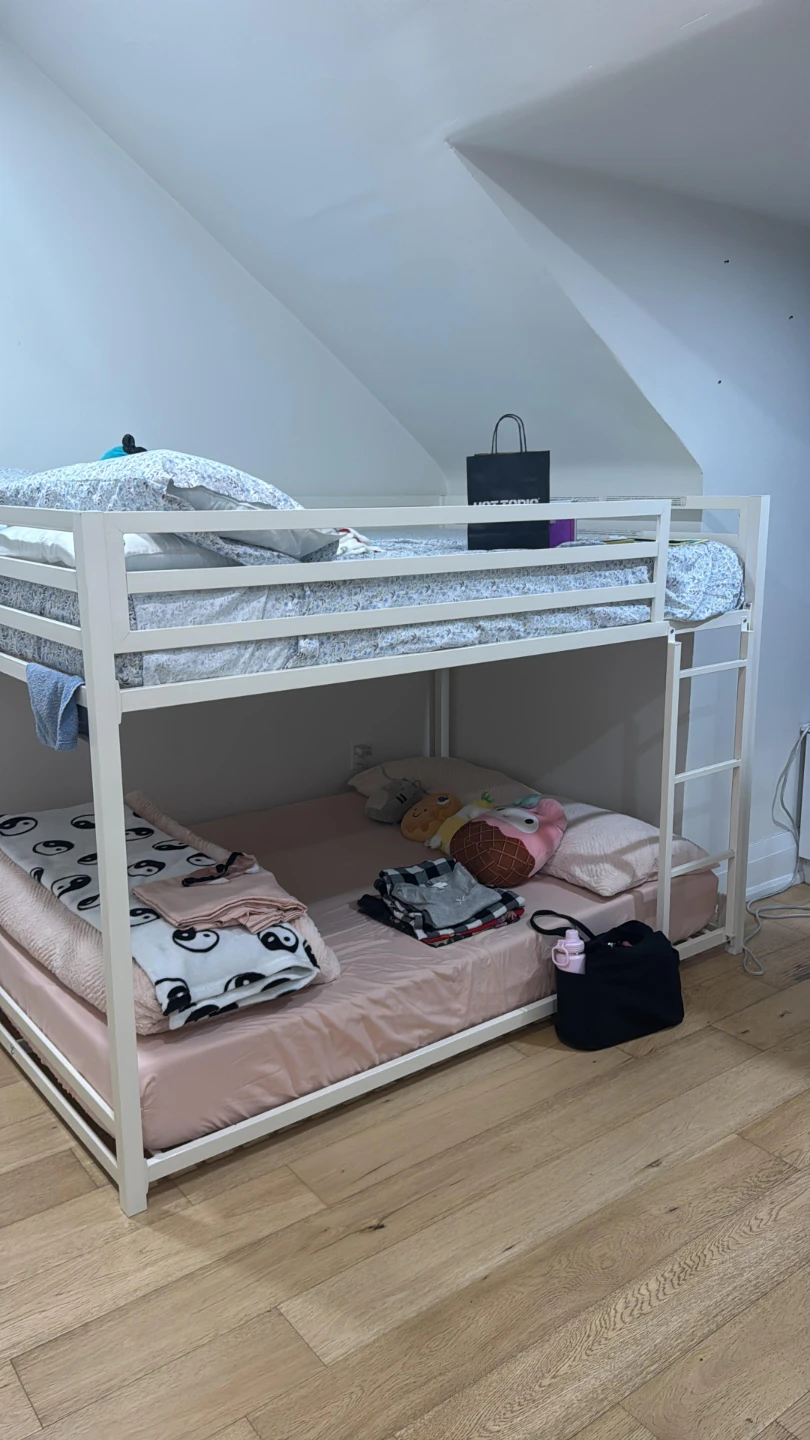 White Full Bunk Bed Frame - photo 2