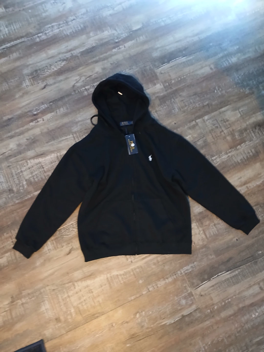 Polo Ralph Lauren Black Full-Zip Hoodie - Size L