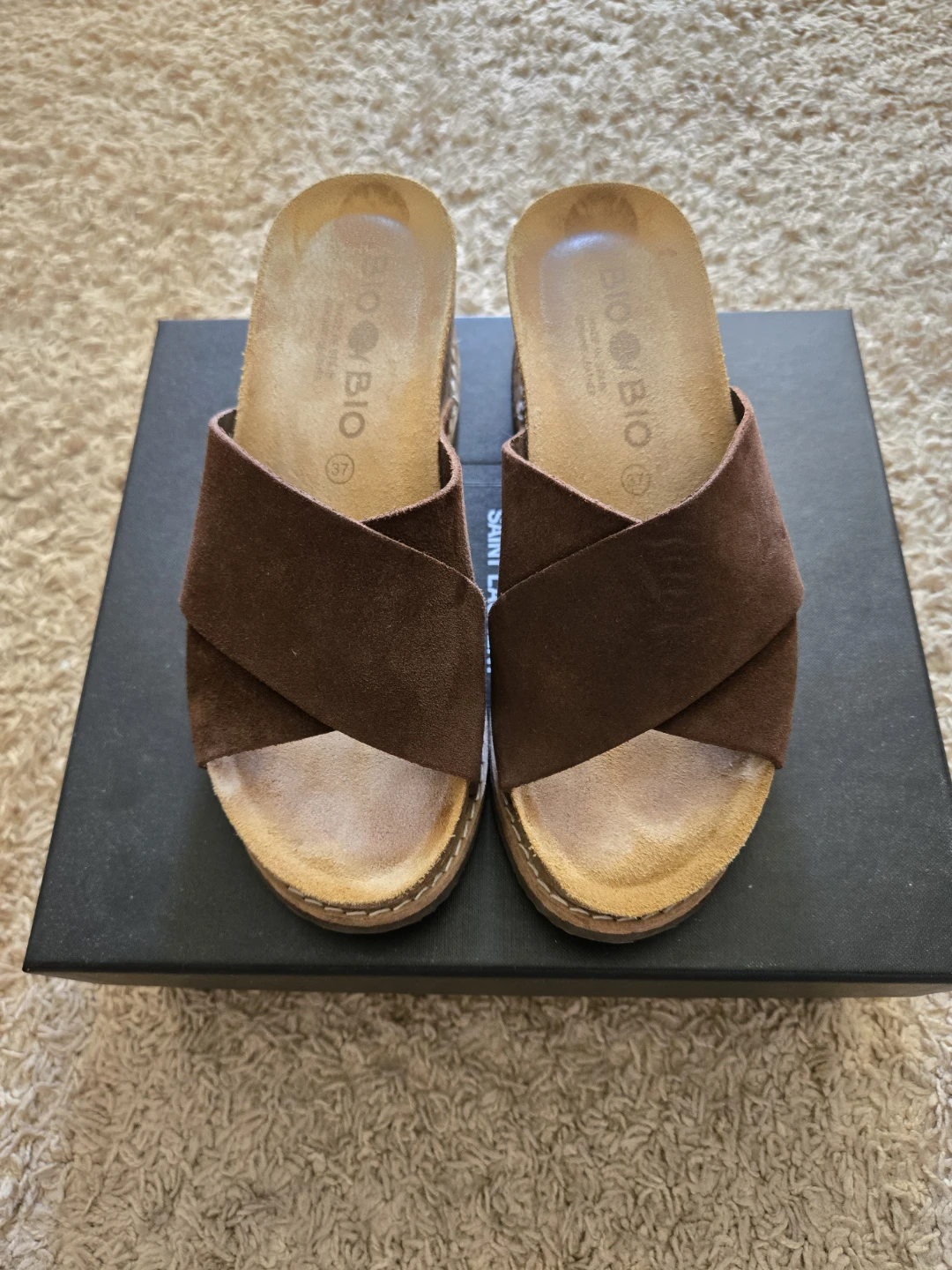 BIO / BIO Wedge Sandals - Brown Suede - Size 37