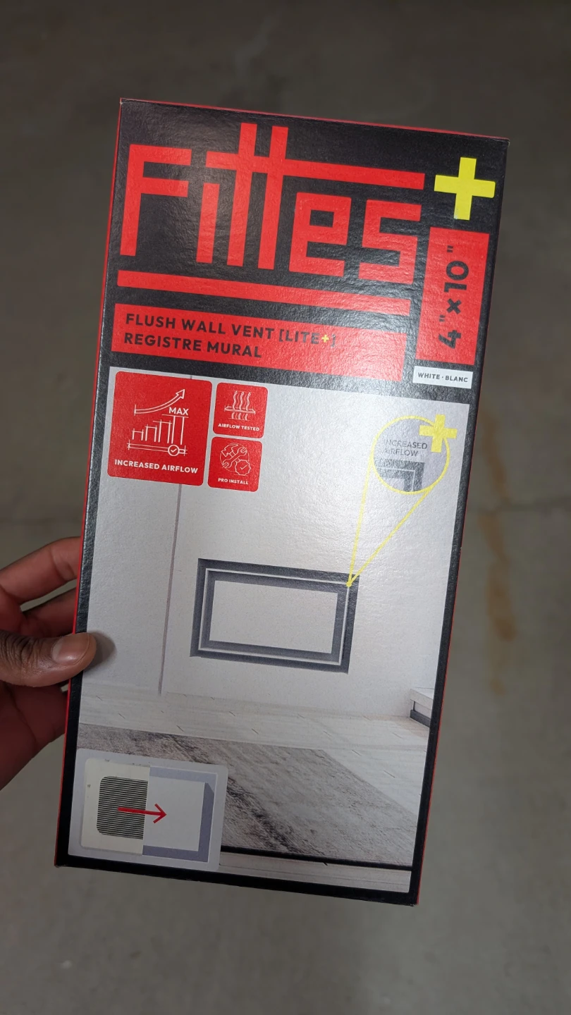 Fittes Flush Wall Vent 4" x 10" White