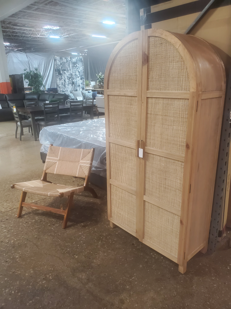 Wooden Amorie with Rattan Doors