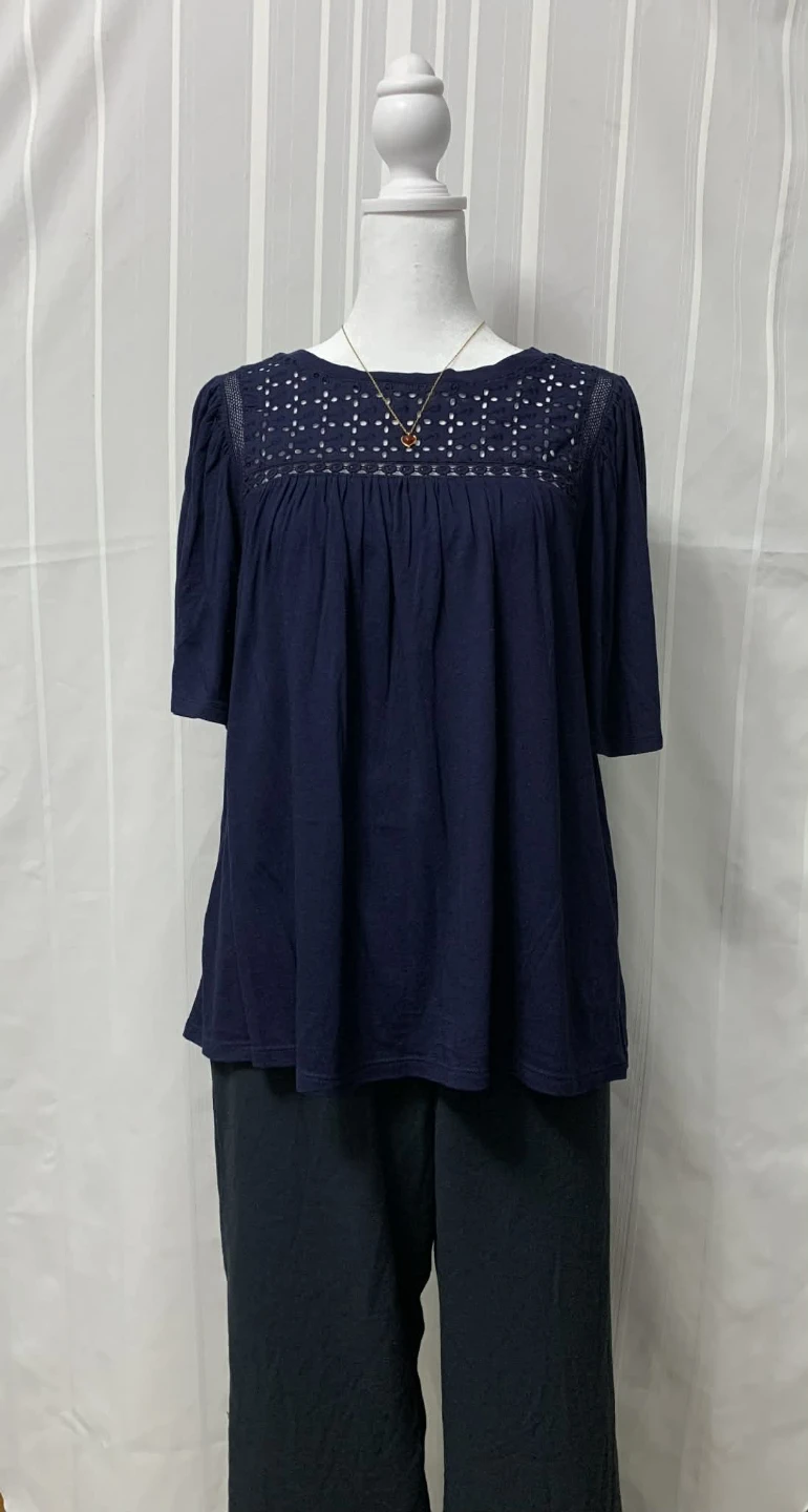 GAP Navy Blue Embroidered Top - Size M