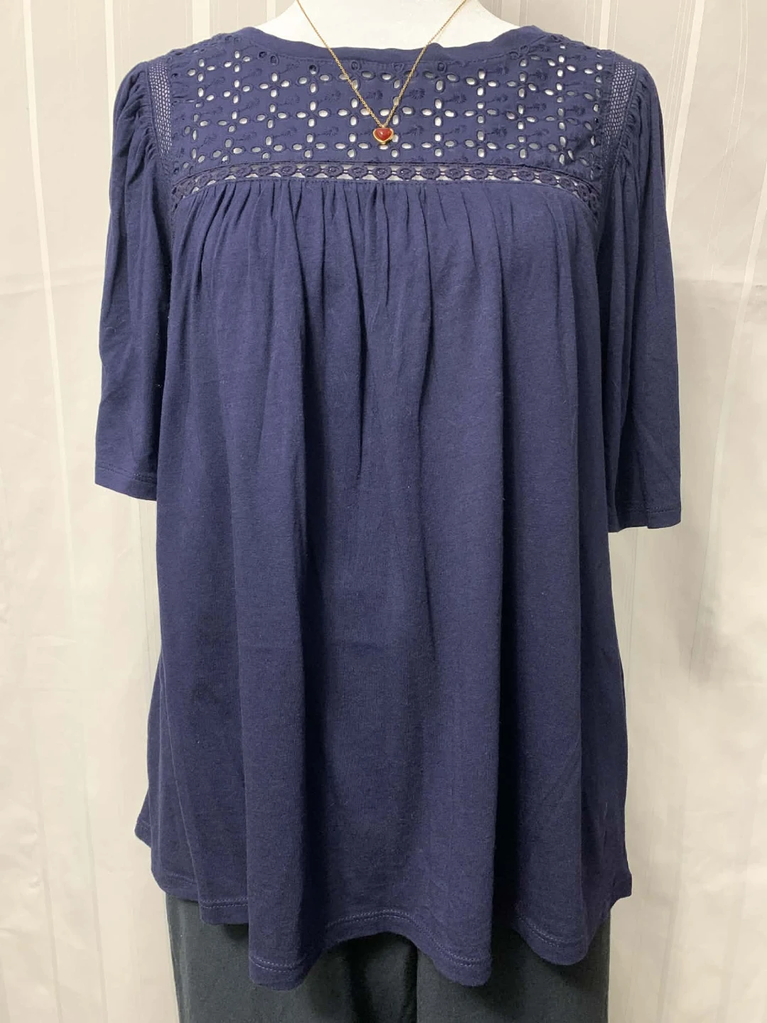 GAP Navy Blue Embroidered Top - Size M - photo 2