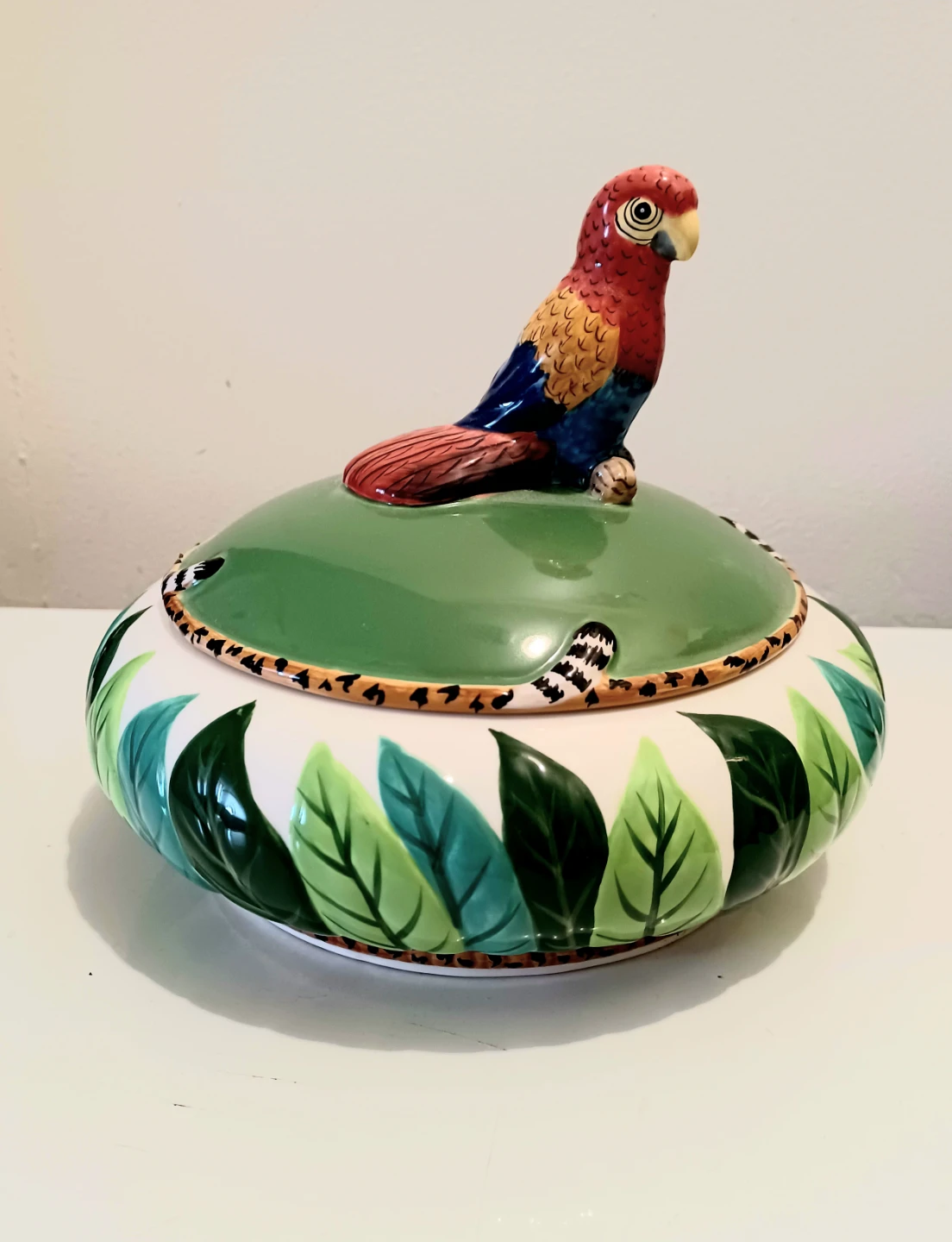 Unique Handpainted Lynn Chase Jungle Jubilee Bowl